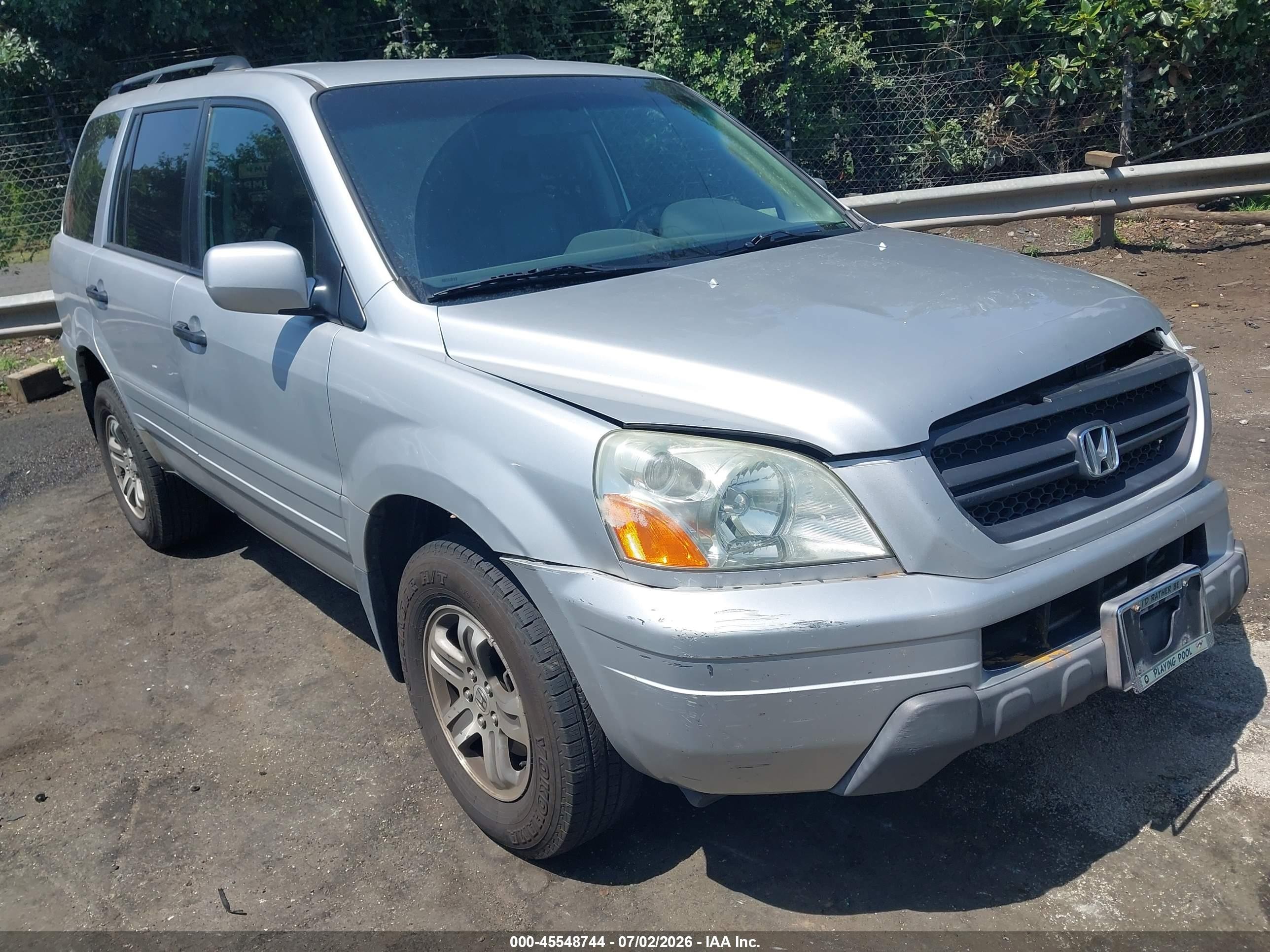 2004 Honda Pilot Ex-l Silver vin: 2HKYF185X4H514292