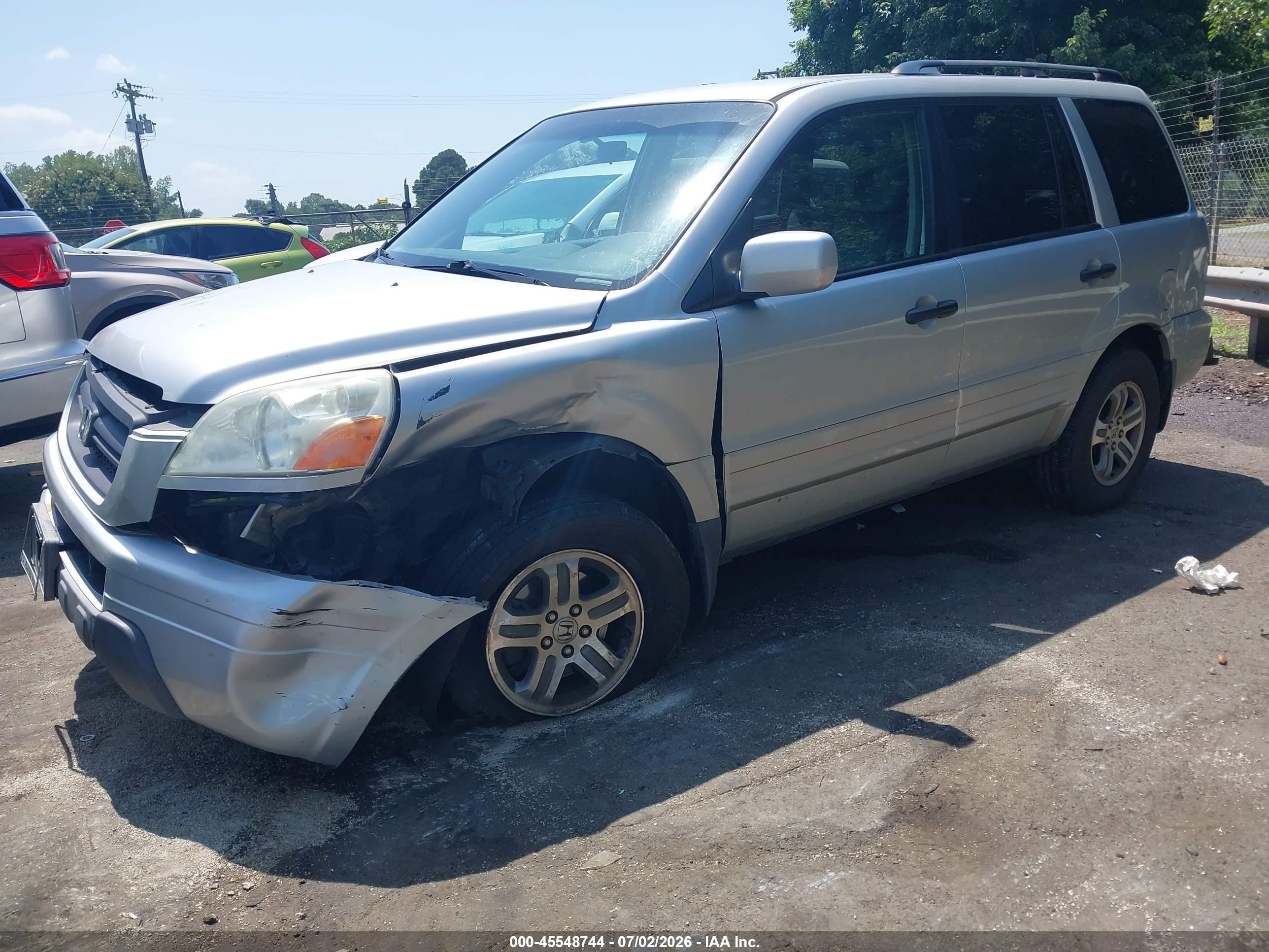 2004 Honda Pilot Ex-l Silver vin: 2HKYF185X4H514292