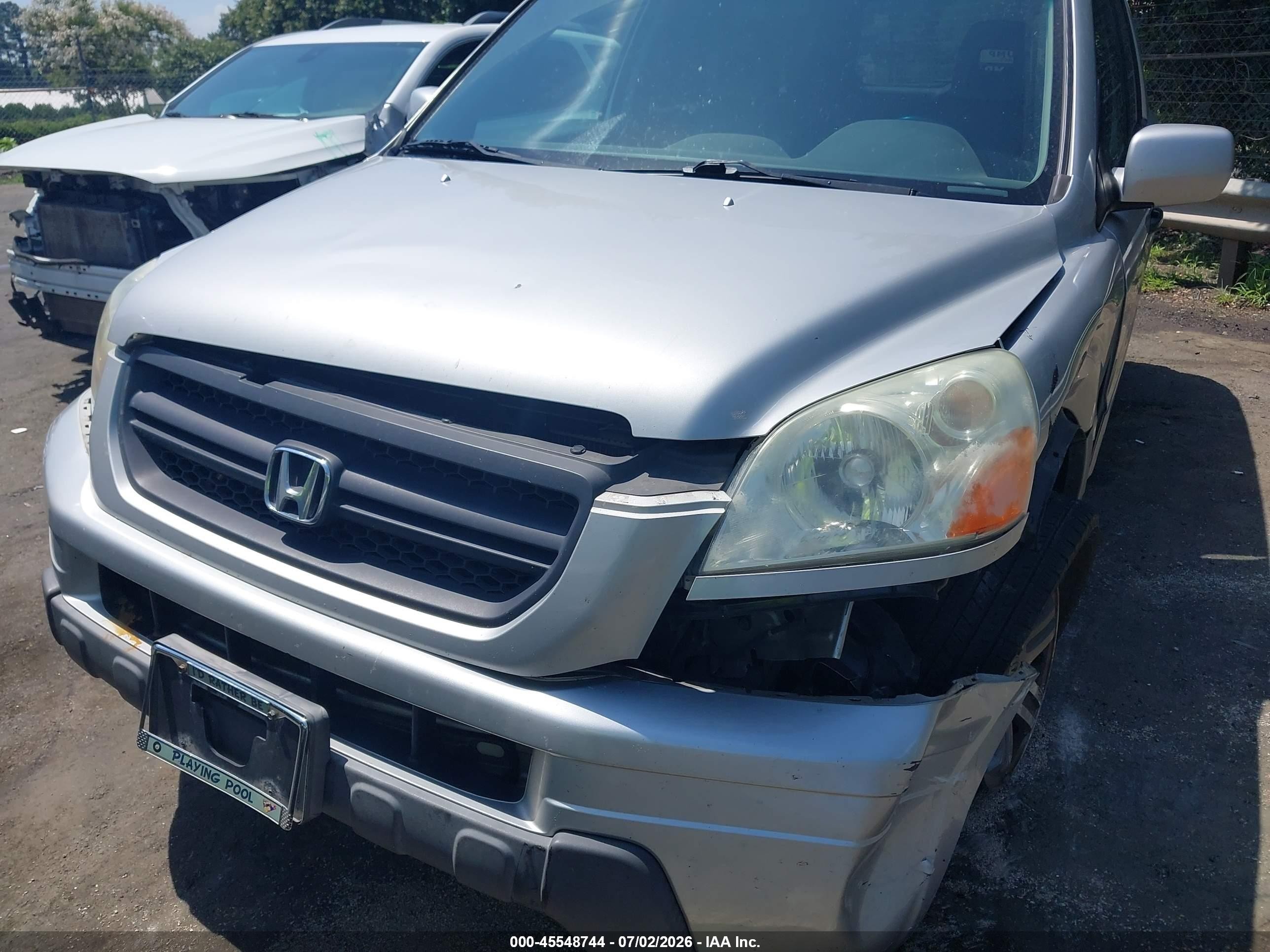 2004 Honda Pilot Ex-l Silver vin: 2HKYF185X4H514292