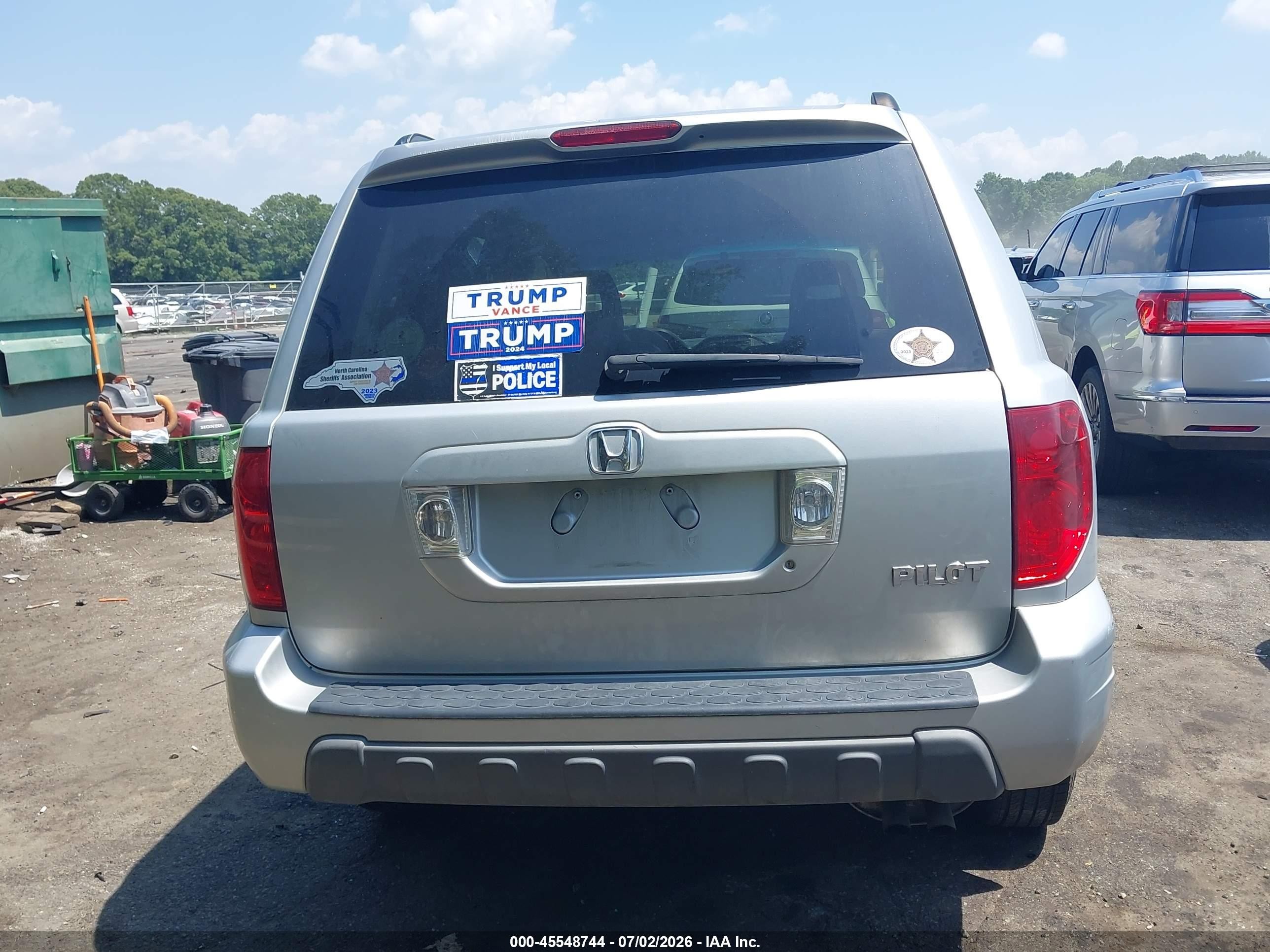 2004 Honda Pilot Ex-l Silver vin: 2HKYF185X4H514292