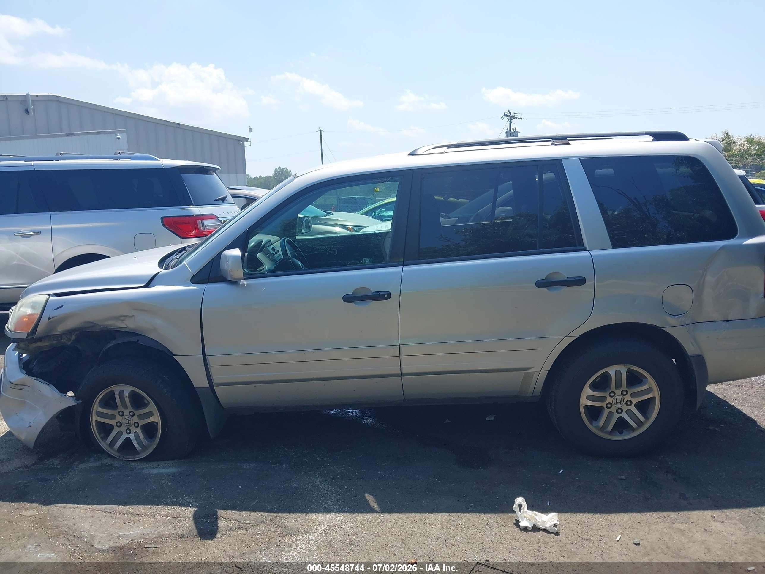 2004 Honda Pilot Ex-l Silver vin: 2HKYF185X4H514292