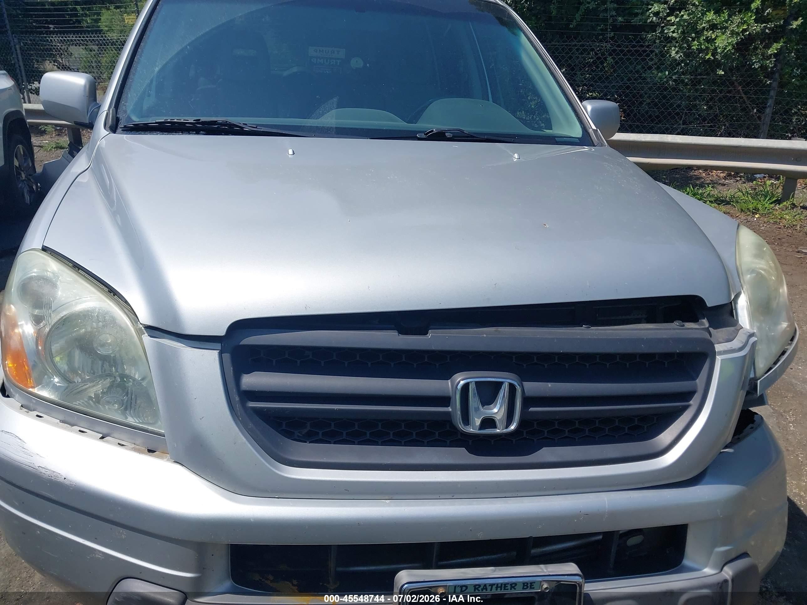 2004 Honda Pilot Ex-l Silver vin: 2HKYF185X4H514292