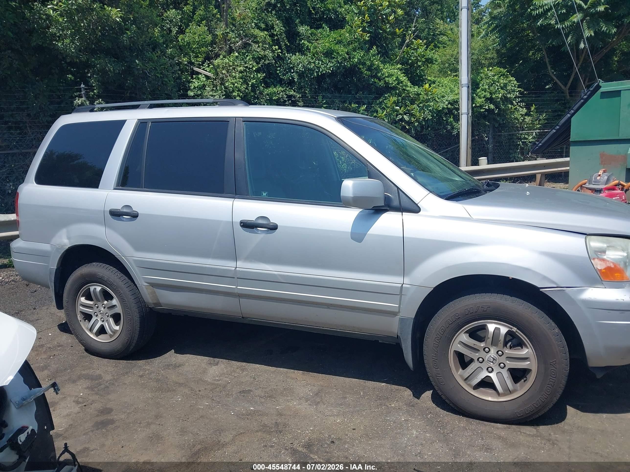 2004 Honda Pilot Ex-l Silver vin: 2HKYF185X4H514292