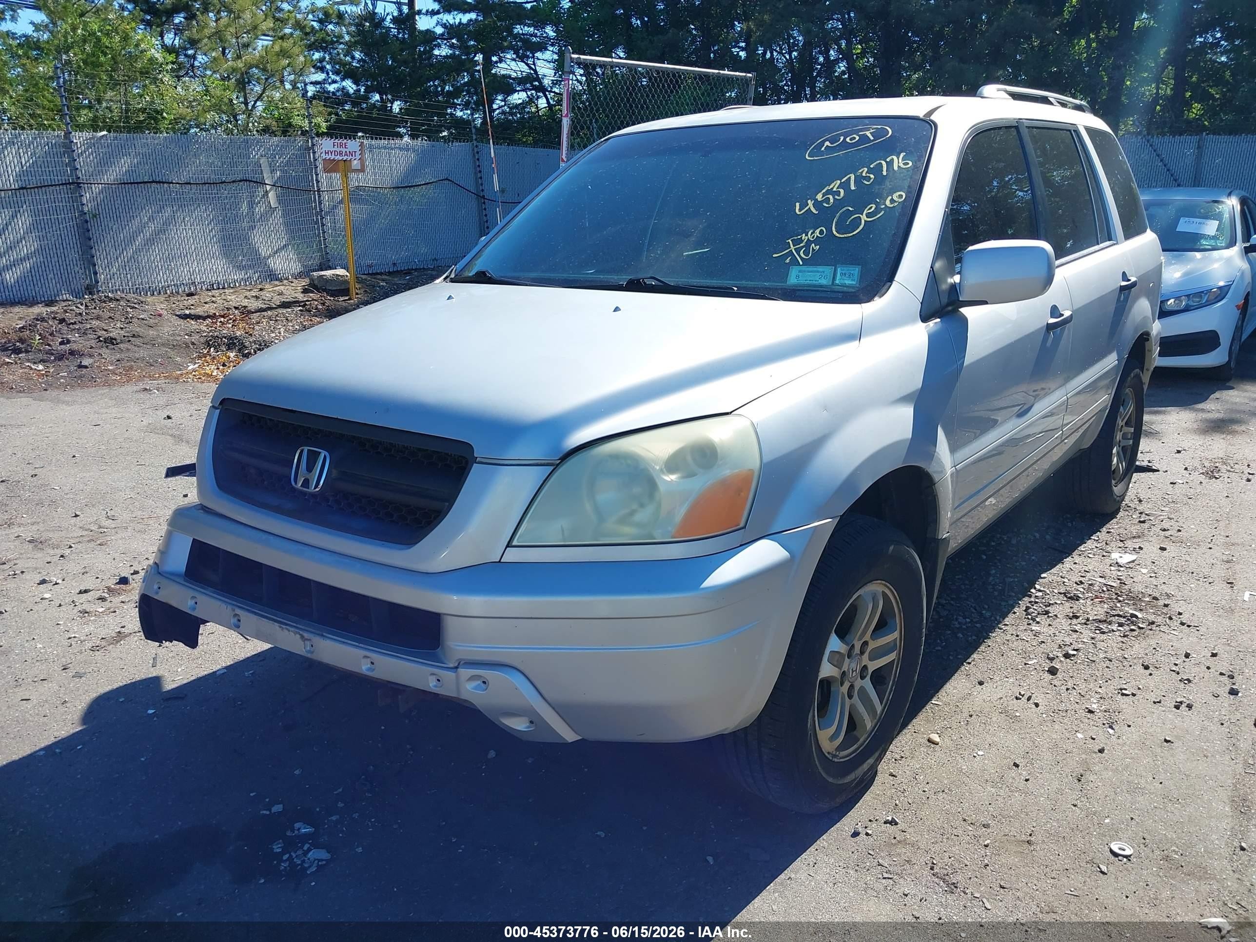 2004 Honda Pilot Ex-l Silver vin: 2HKYF185X4H571527
