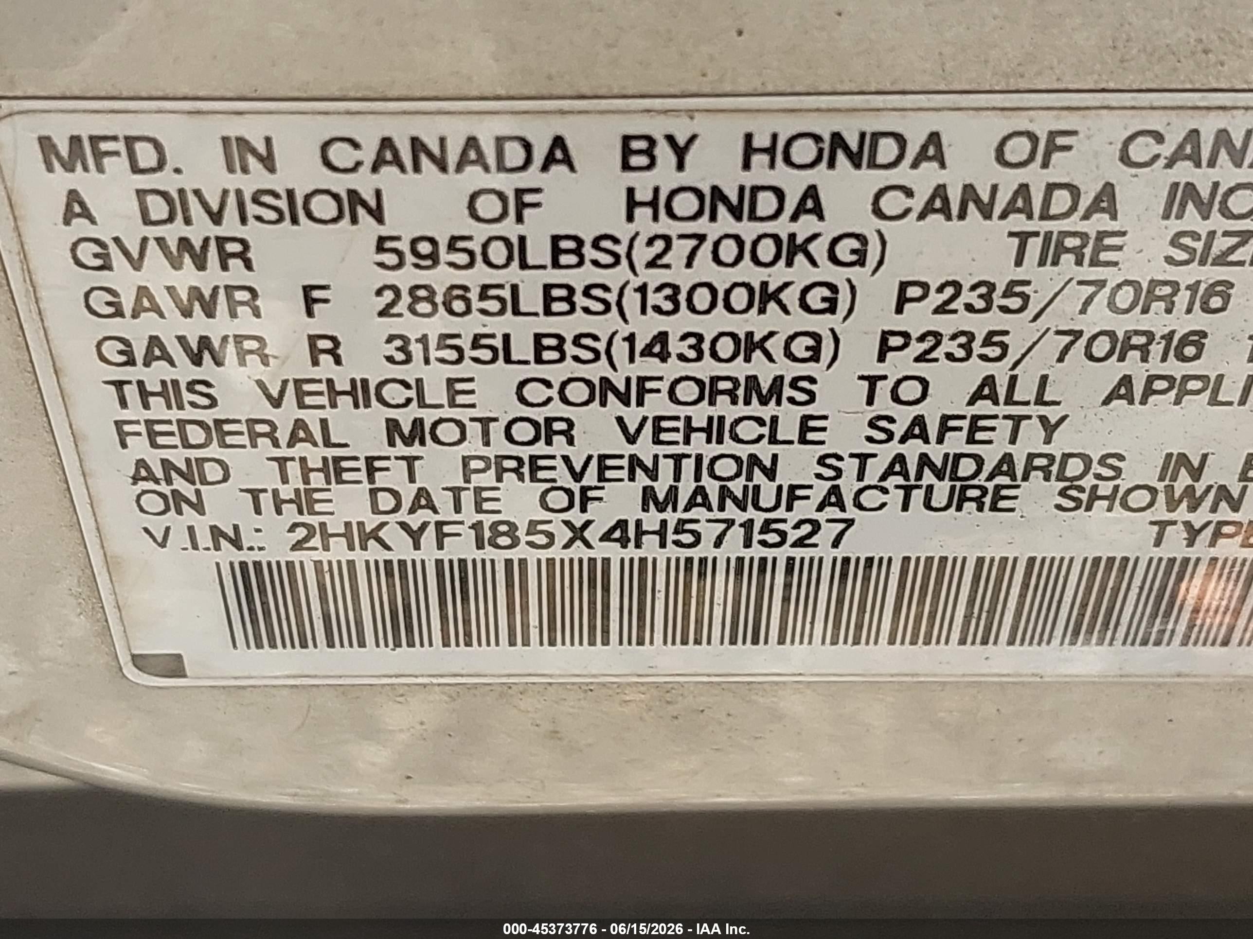 2004 Honda Pilot Ex-l Silver vin: 2HKYF185X4H571527