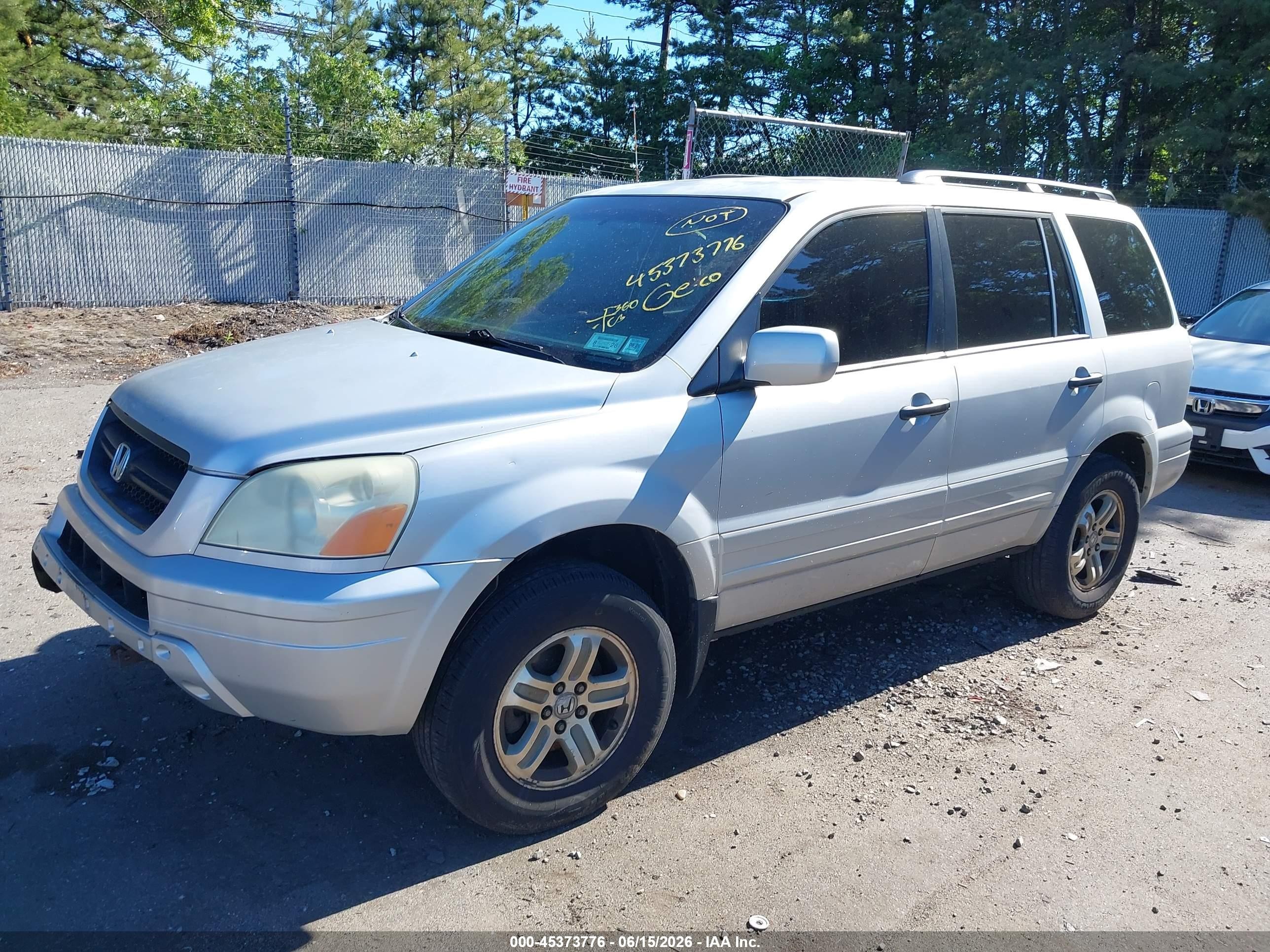 2004 Honda Pilot Ex-l Silver vin: 2HKYF185X4H571527