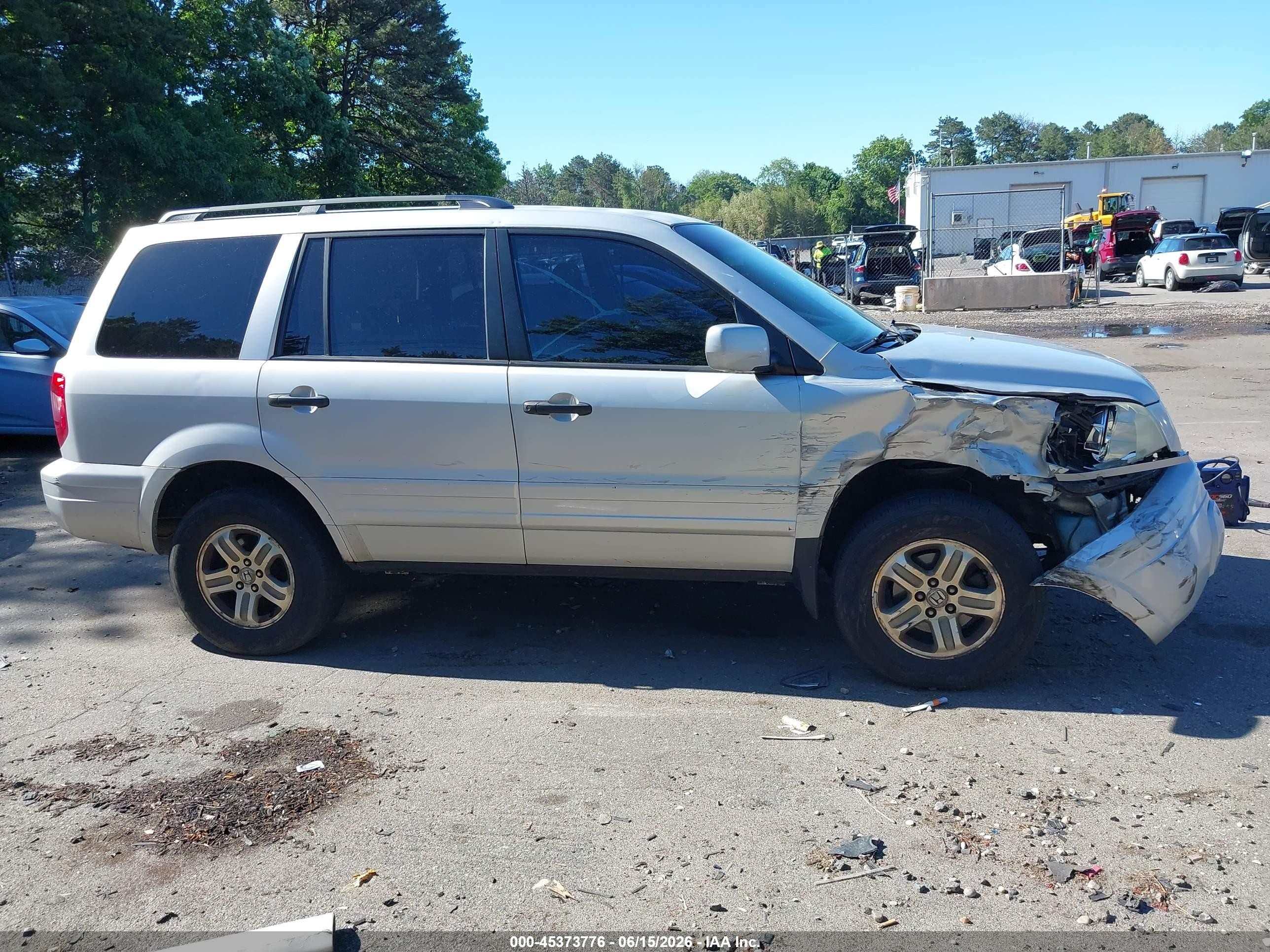 2004 Honda Pilot Ex-l Silver vin: 2HKYF185X4H571527