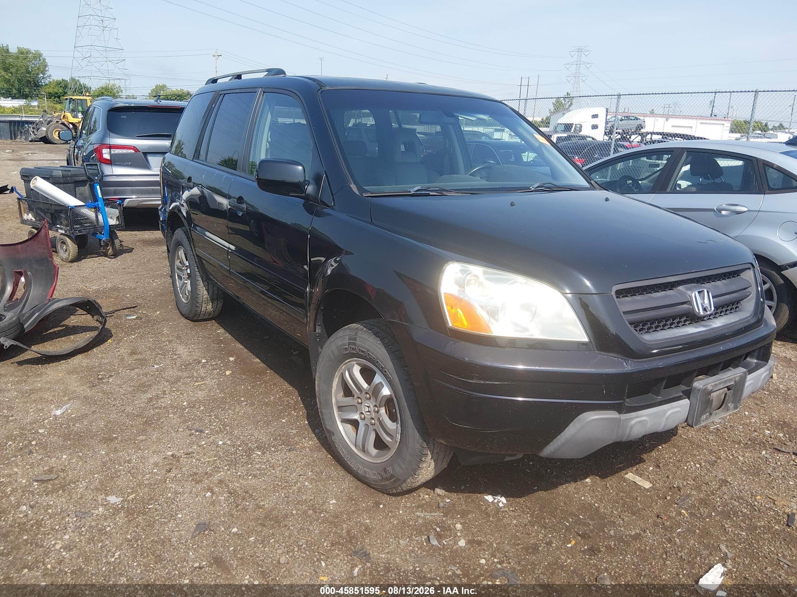 2004 Honda Pilot Ex-l Black vin: 2HKYF185X4H591907