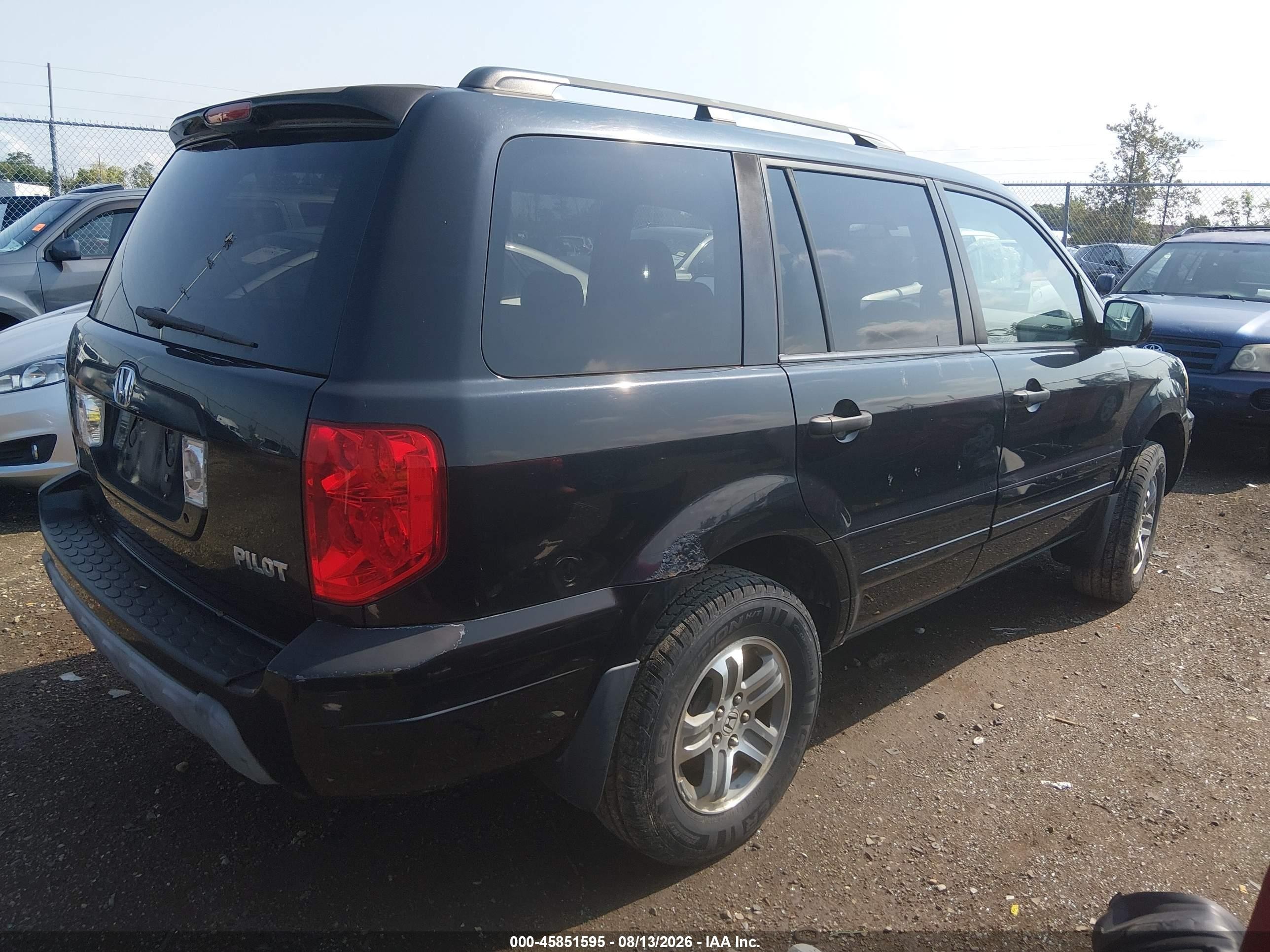 2004 Honda Pilot Ex-l Black vin: 2HKYF185X4H591907