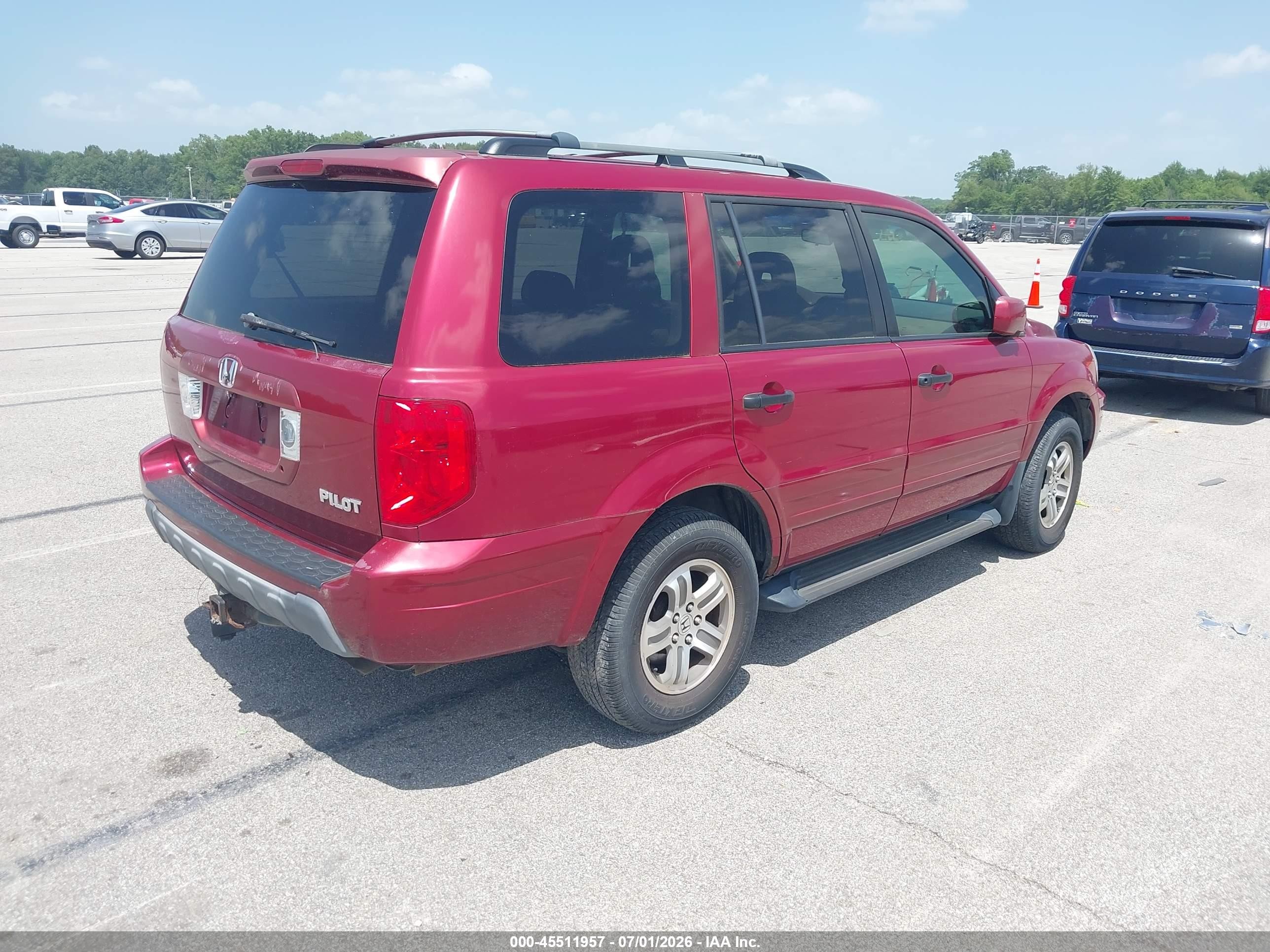 2005 Honda Pilot Ex-l Red vin: 2HKYF185X5H548198