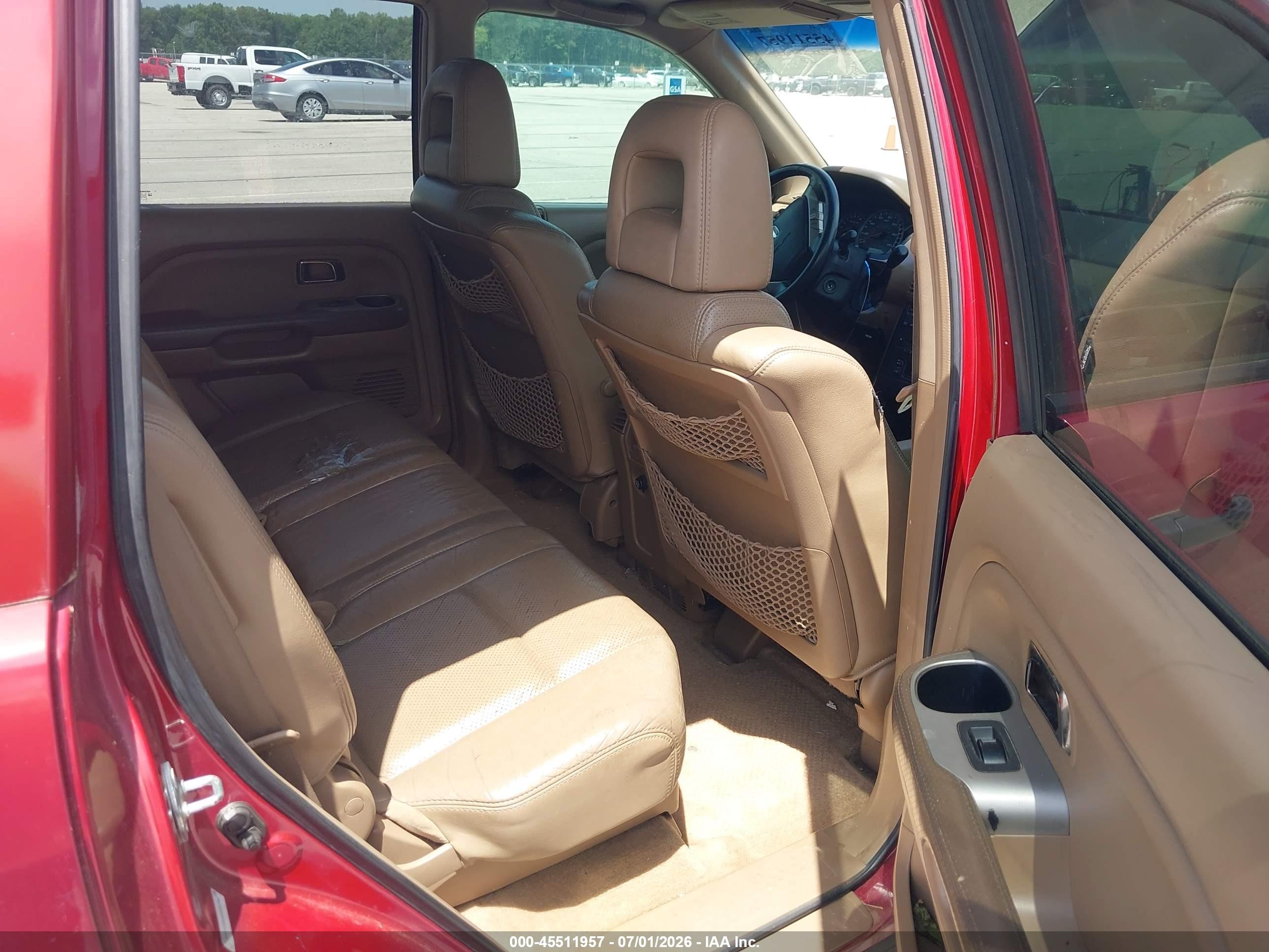 2005 Honda Pilot Ex-l Red vin: 2HKYF185X5H548198