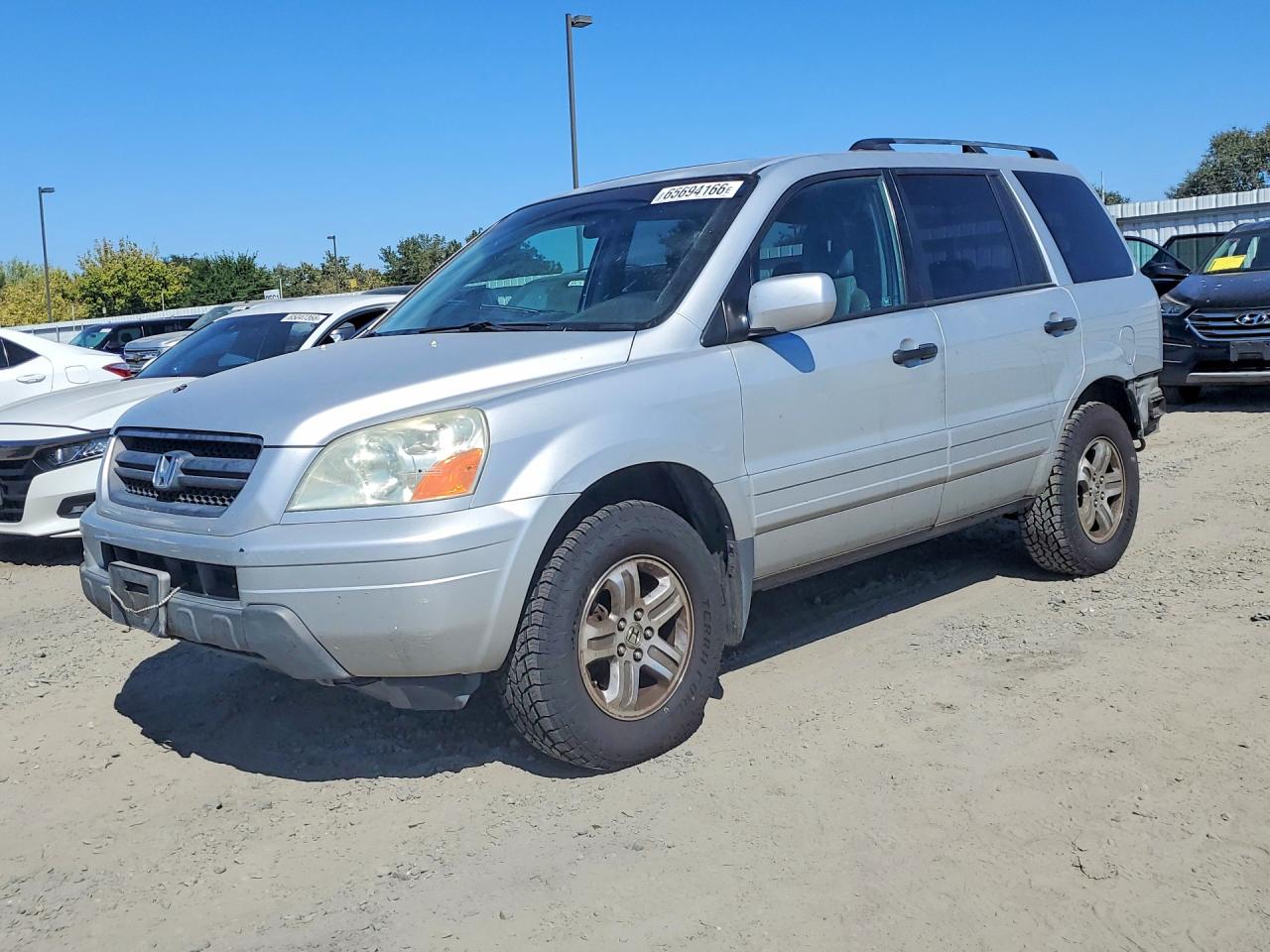 2005 Honda Pilot Exl Silver vin: 2HKYF185X5H551618