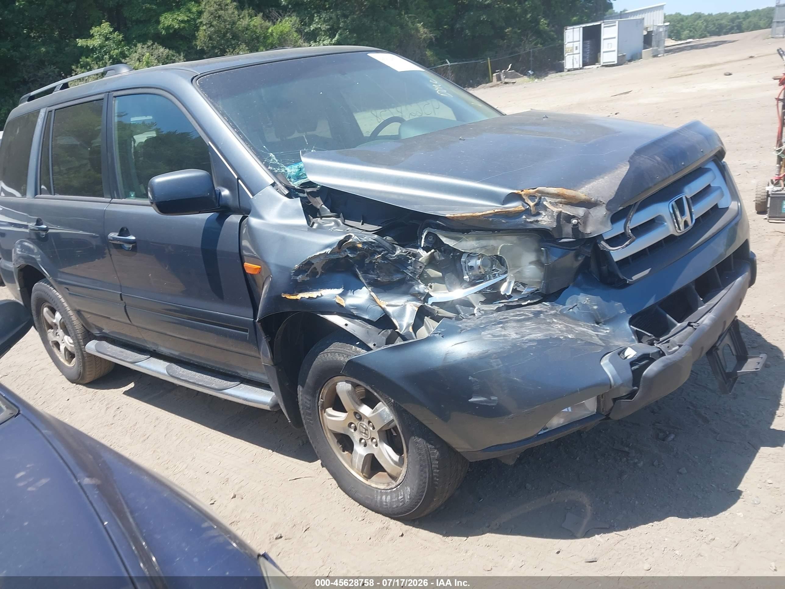 2006 Honda Pilot Ex-l Gray vin: 2HKYF185X6H558263