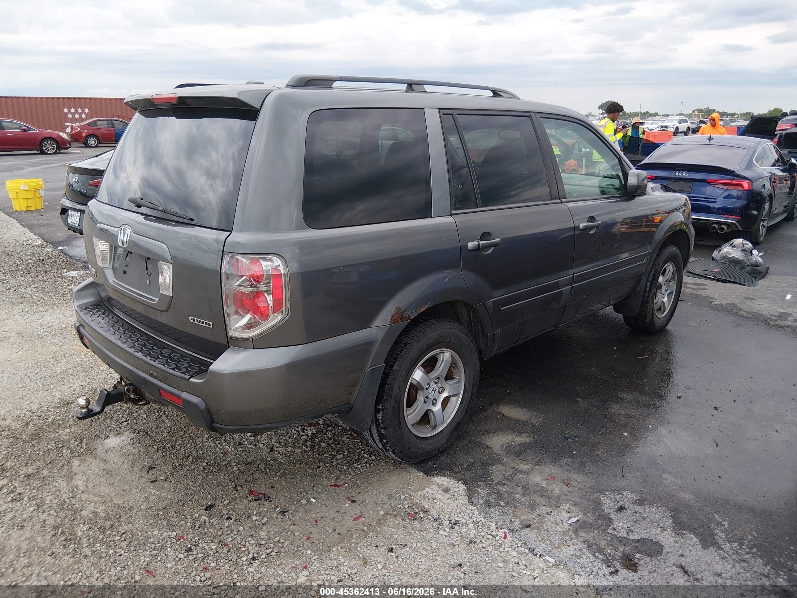 2007 Honda Pilot Ex-l Gray vin: 2HKYF185X7H516029
