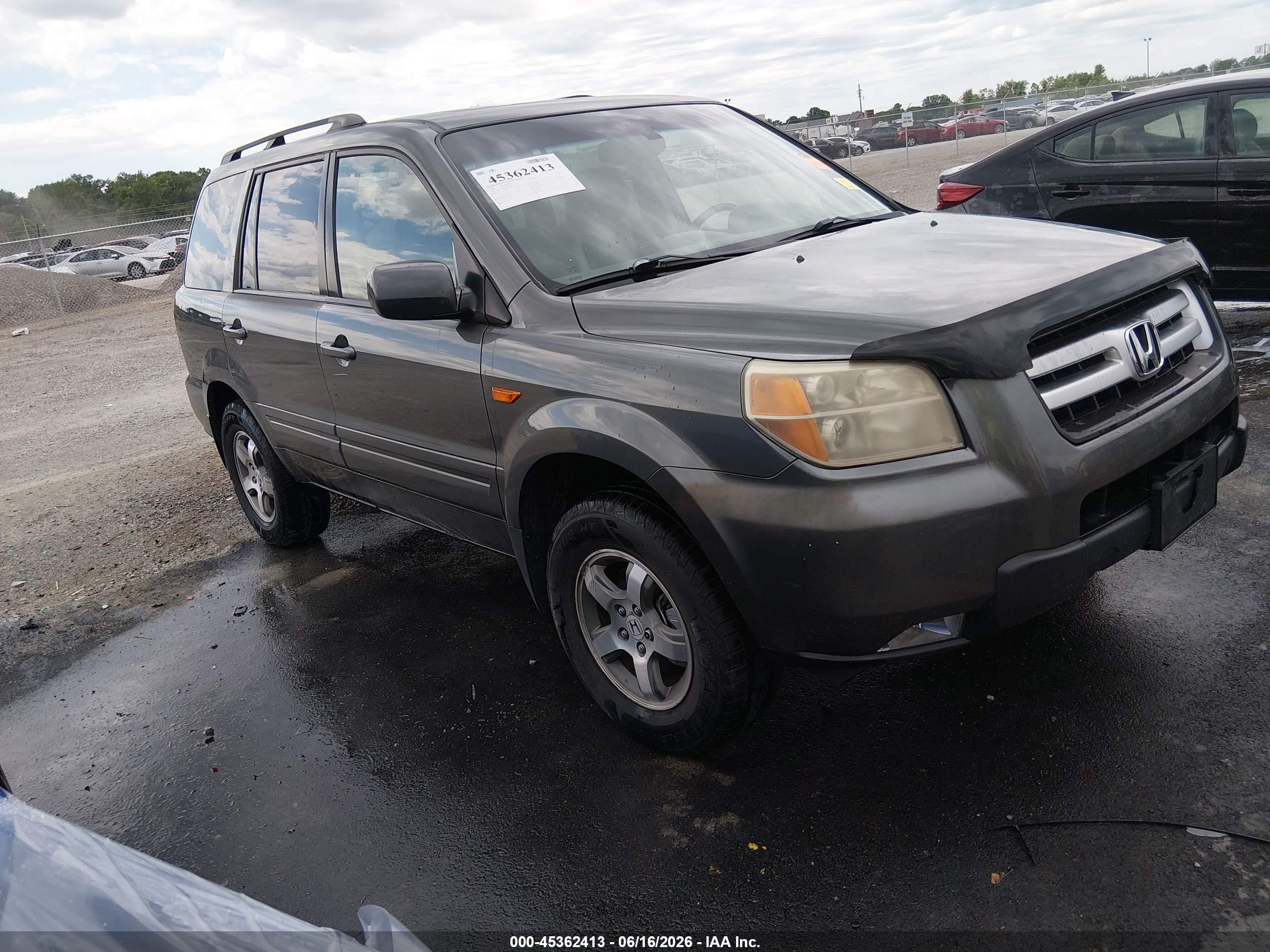 2007 Honda Pilot Ex-l Gray vin: 2HKYF185X7H516029