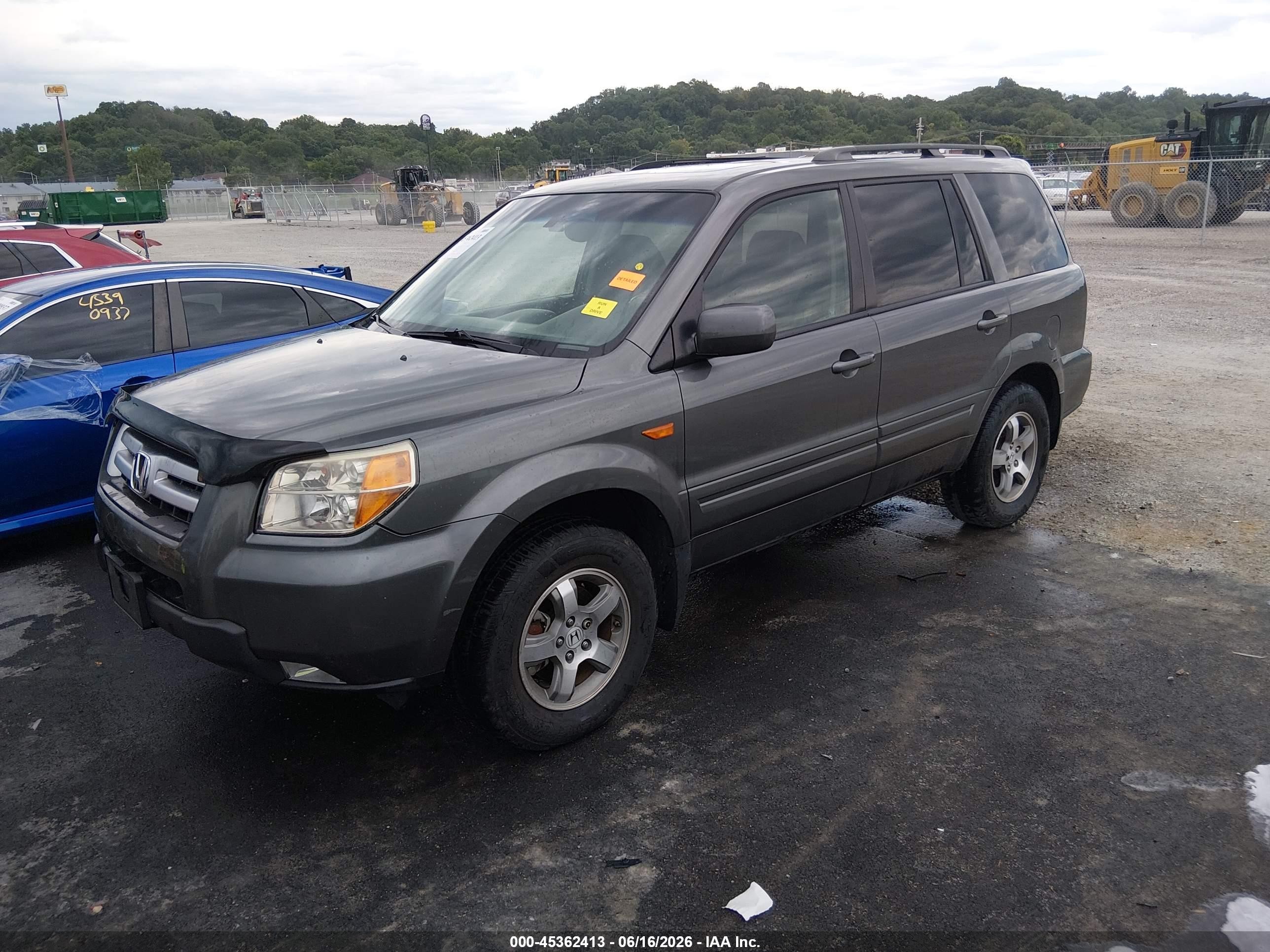 2007 Honda Pilot Ex-l Gray vin: 2HKYF185X7H516029