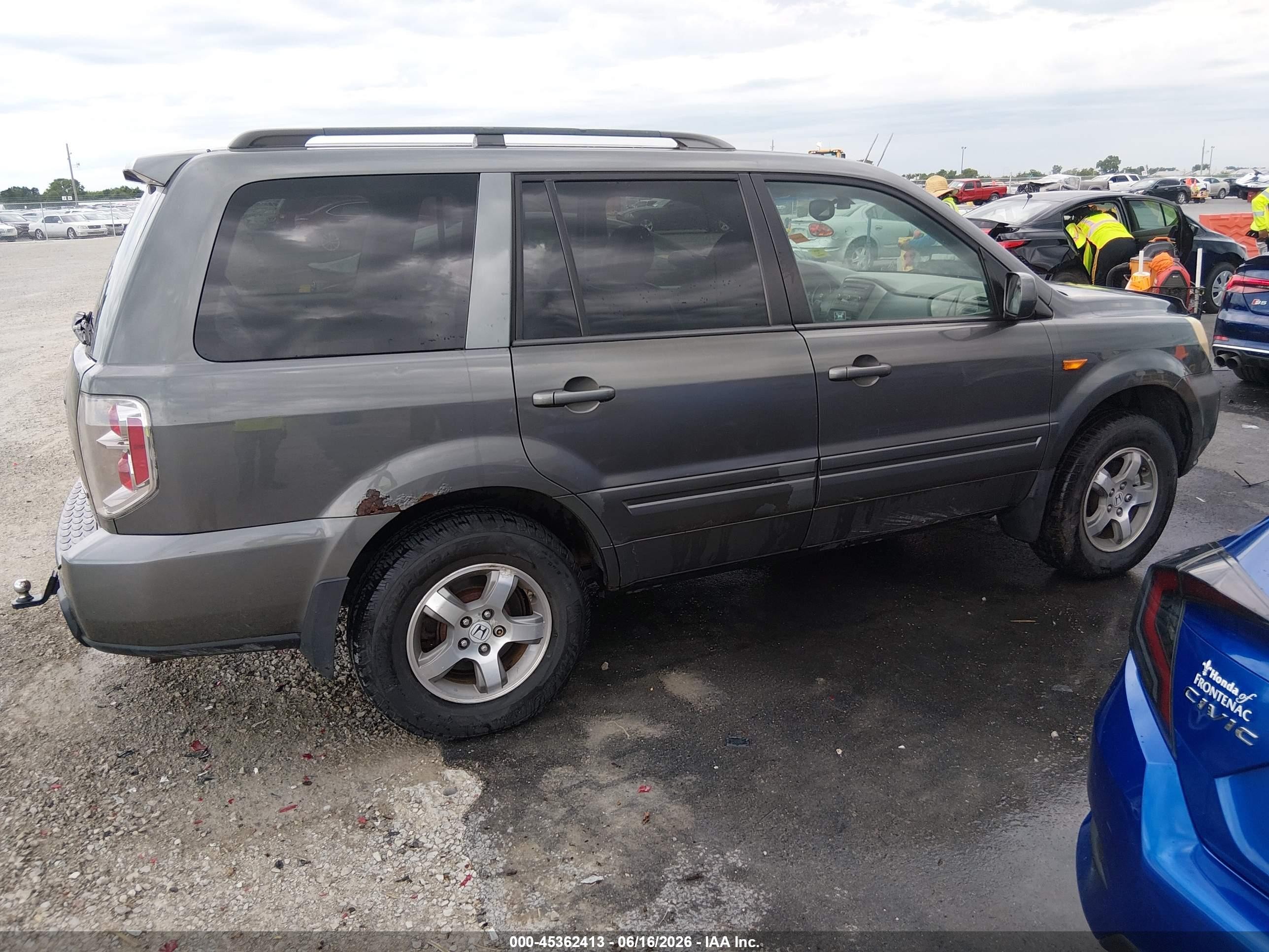 2007 Honda Pilot Ex-l Gray vin: 2HKYF185X7H516029