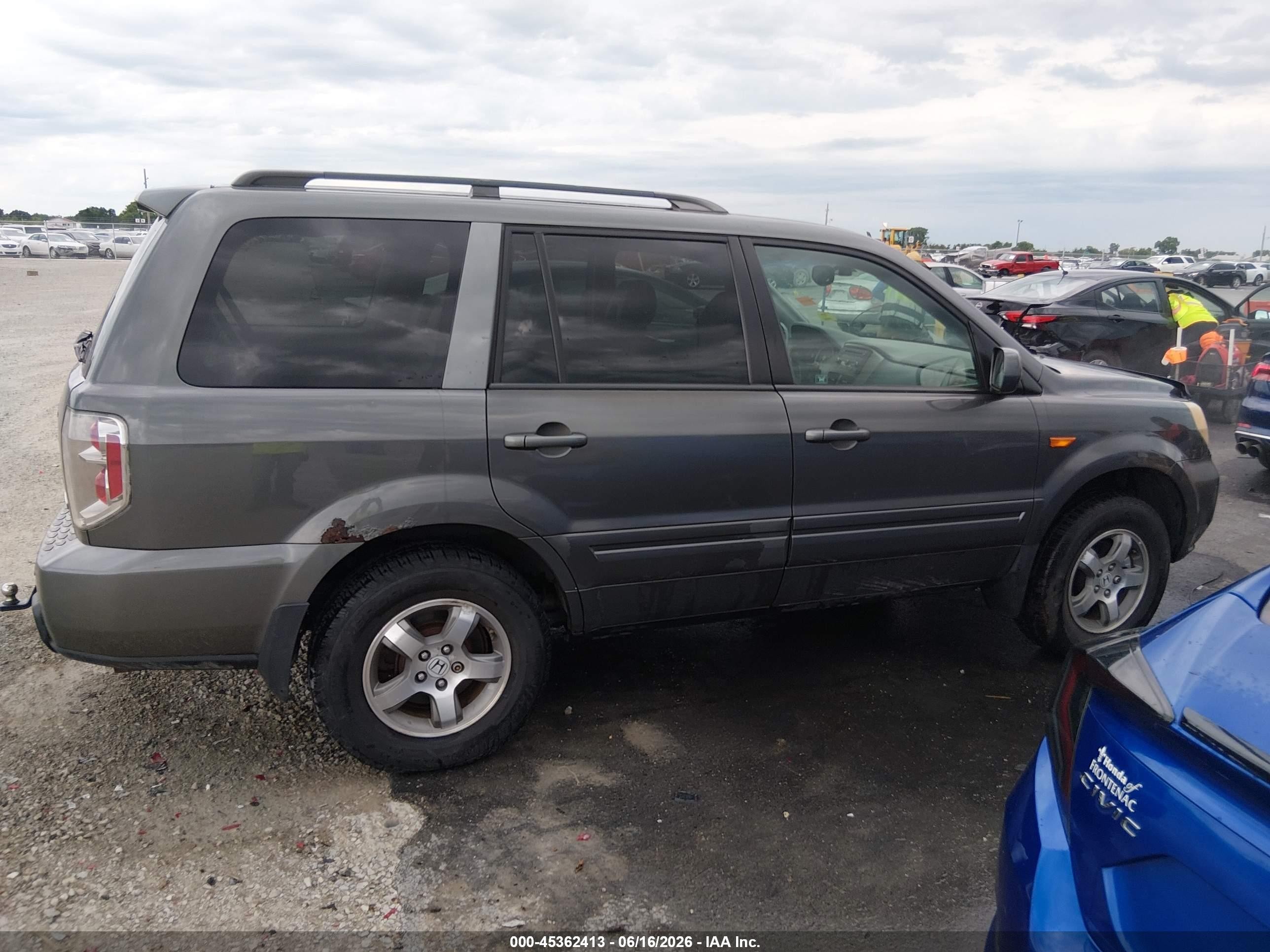 2007 Honda Pilot Ex-l Gray vin: 2HKYF185X7H516029