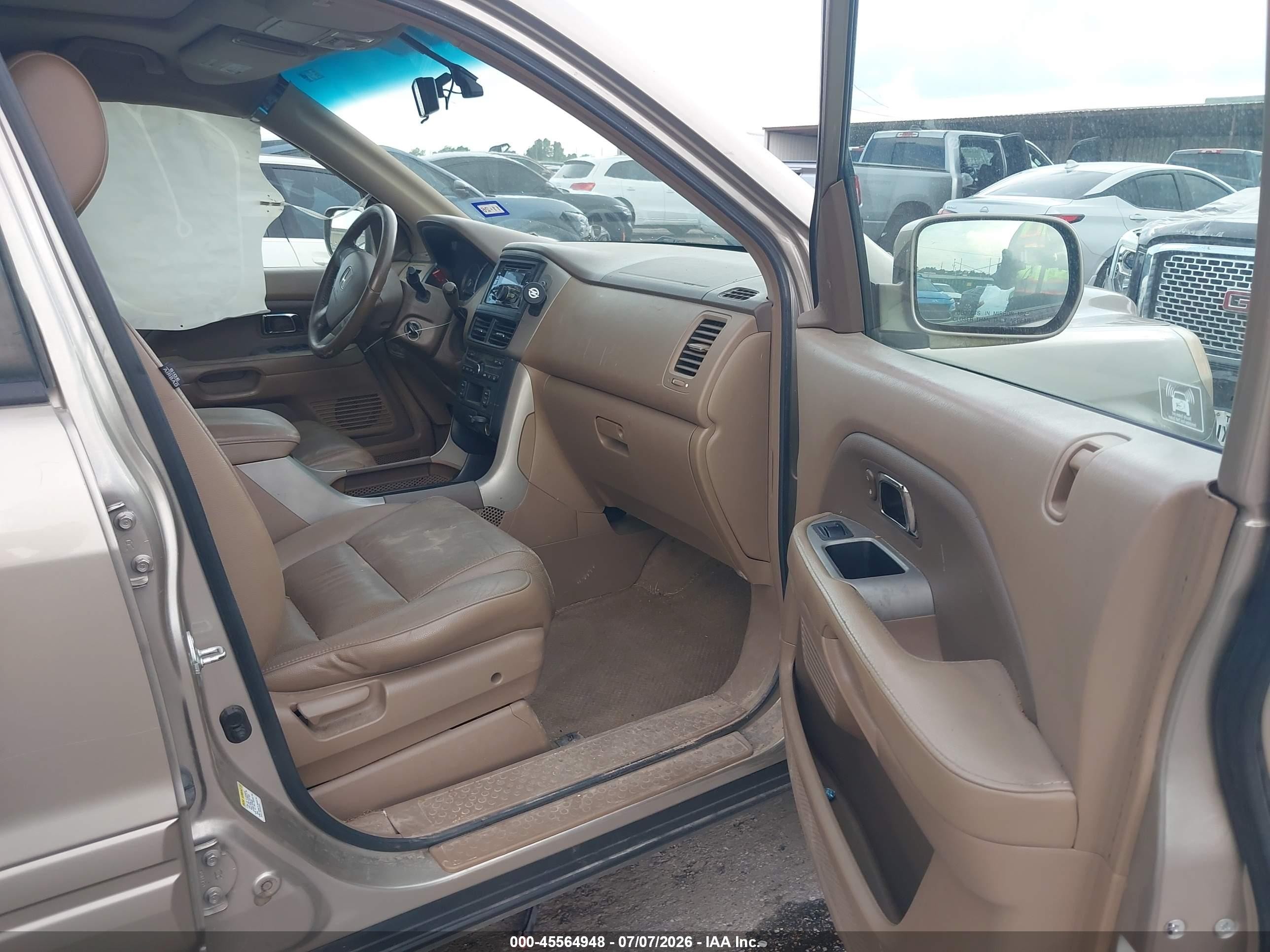 2007 Honda Pilot Ex-l Gold vin: 2HKYF185X7H540153
