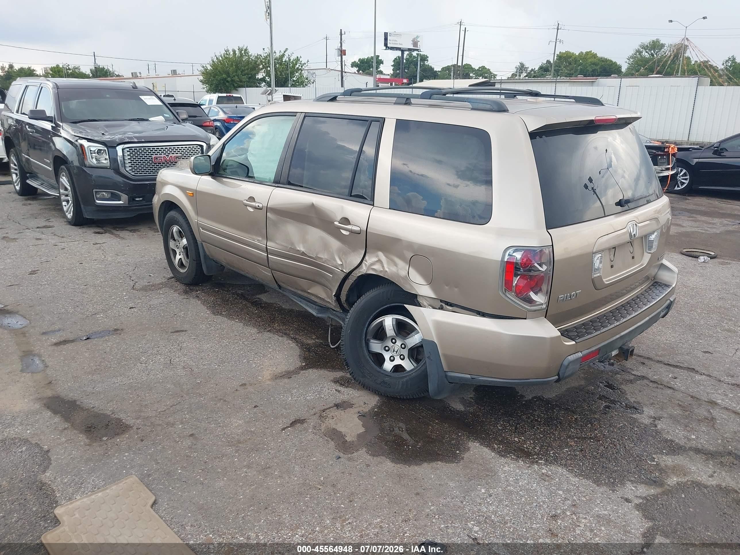 2007 Honda Pilot Ex-l Gold vin: 2HKYF185X7H540153
