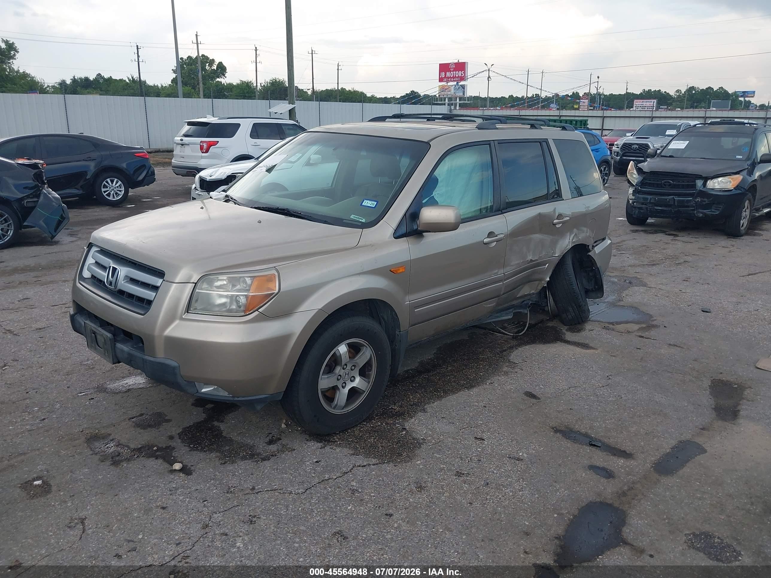 2007 Honda Pilot Ex-l Gold vin: 2HKYF185X7H540153