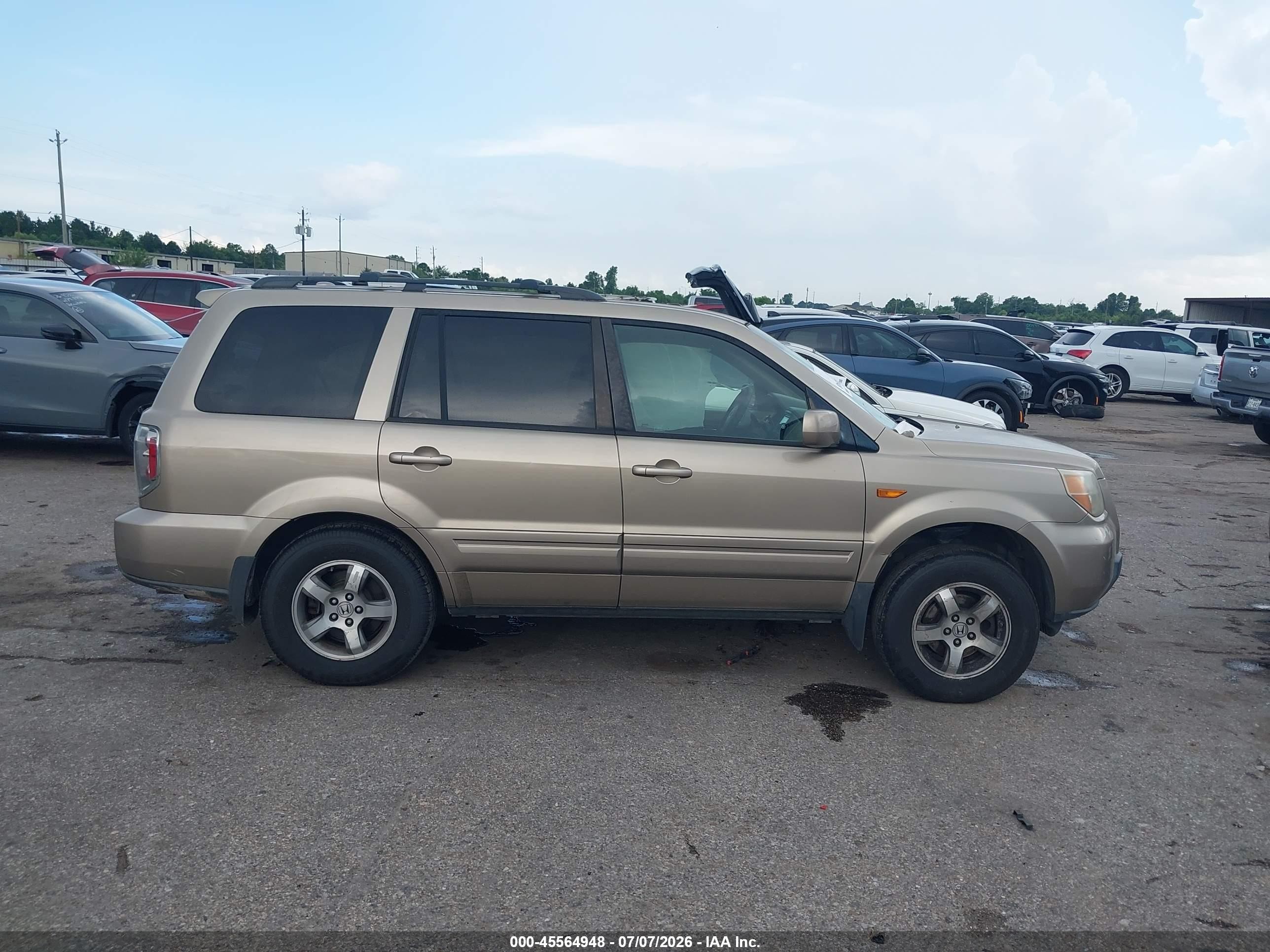 2007 Honda Pilot Ex-l Gold vin: 2HKYF185X7H540153