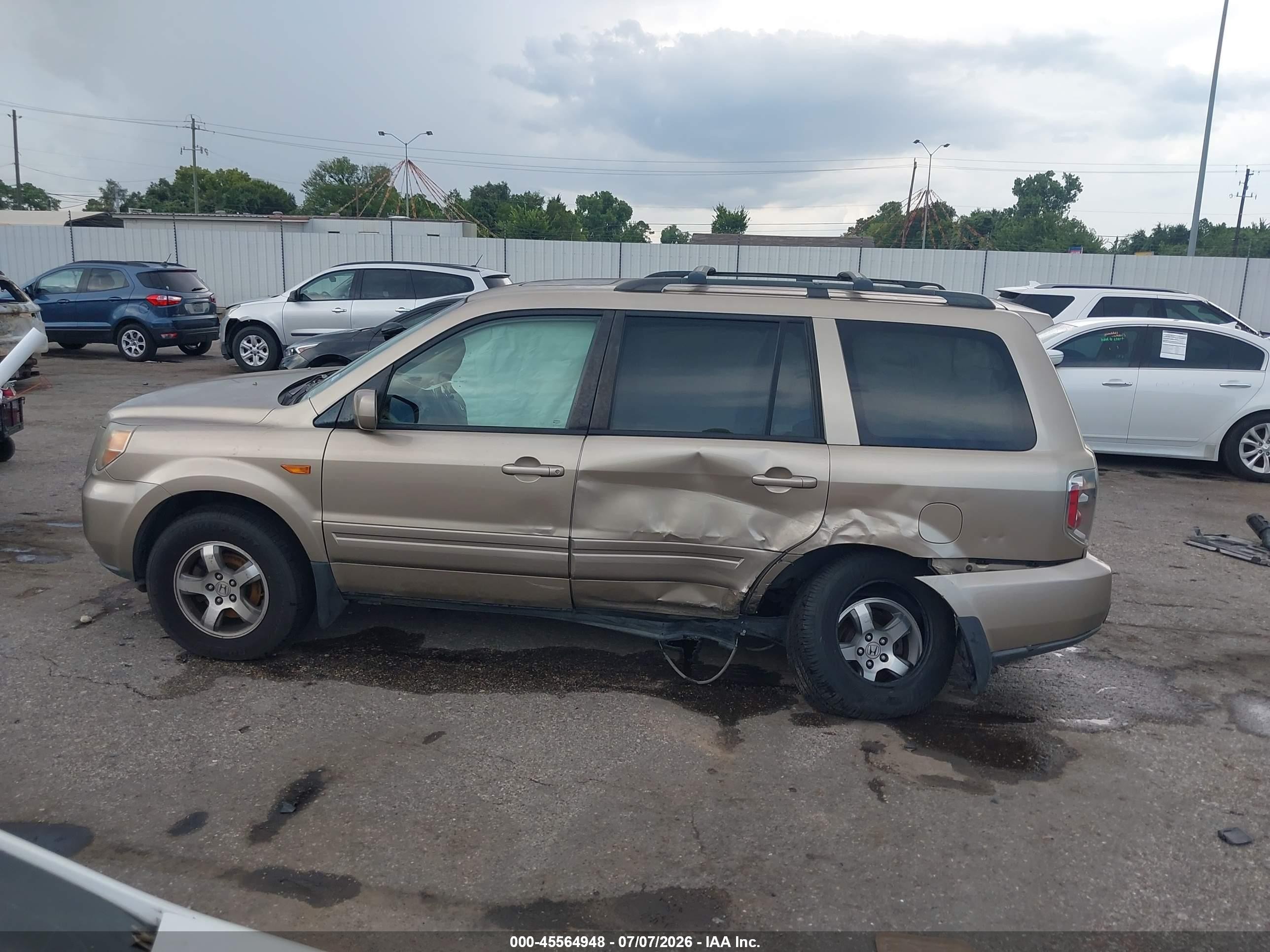 2007 Honda Pilot Ex-l Gold vin: 2HKYF185X7H540153
