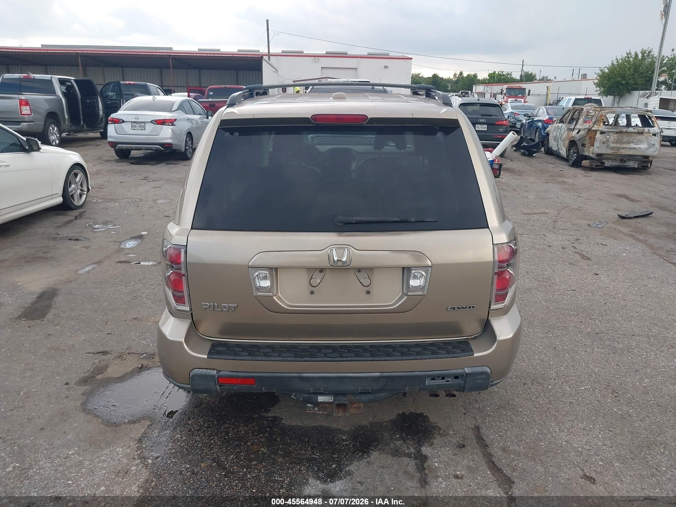 2007 Honda Pilot Ex-l Gold vin: 2HKYF185X7H540153