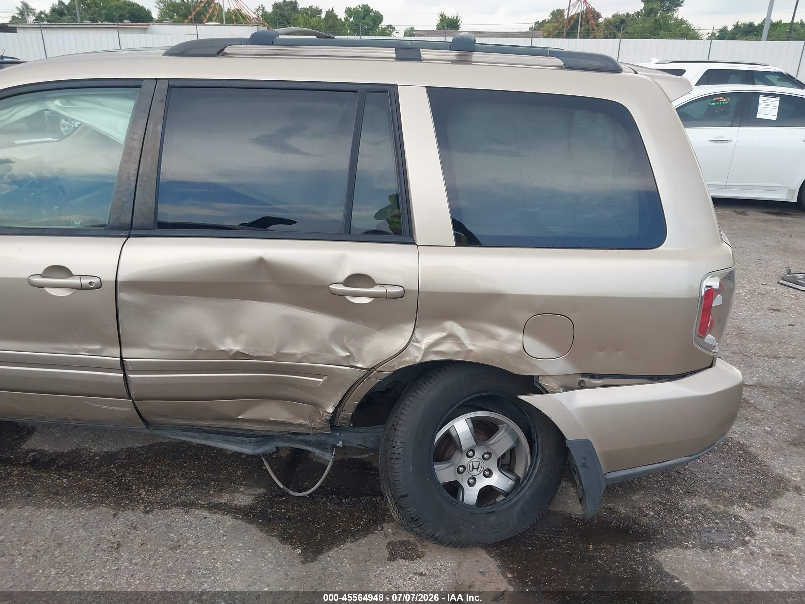 2007 Honda Pilot Ex-l Gold vin: 2HKYF185X7H540153