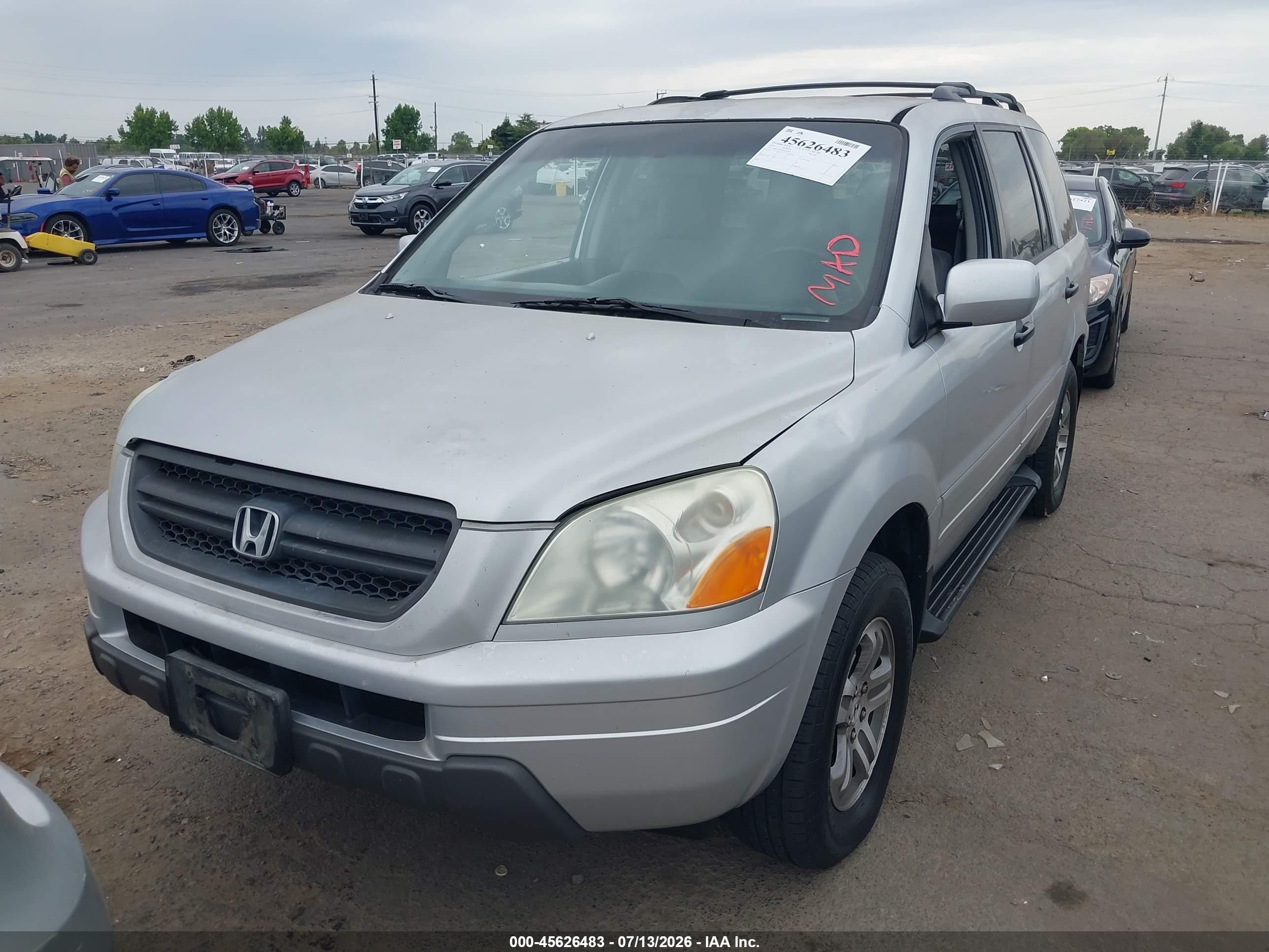 2003 Honda Pilot Ex-l Серебряный vin: 2HKYF18603H580499