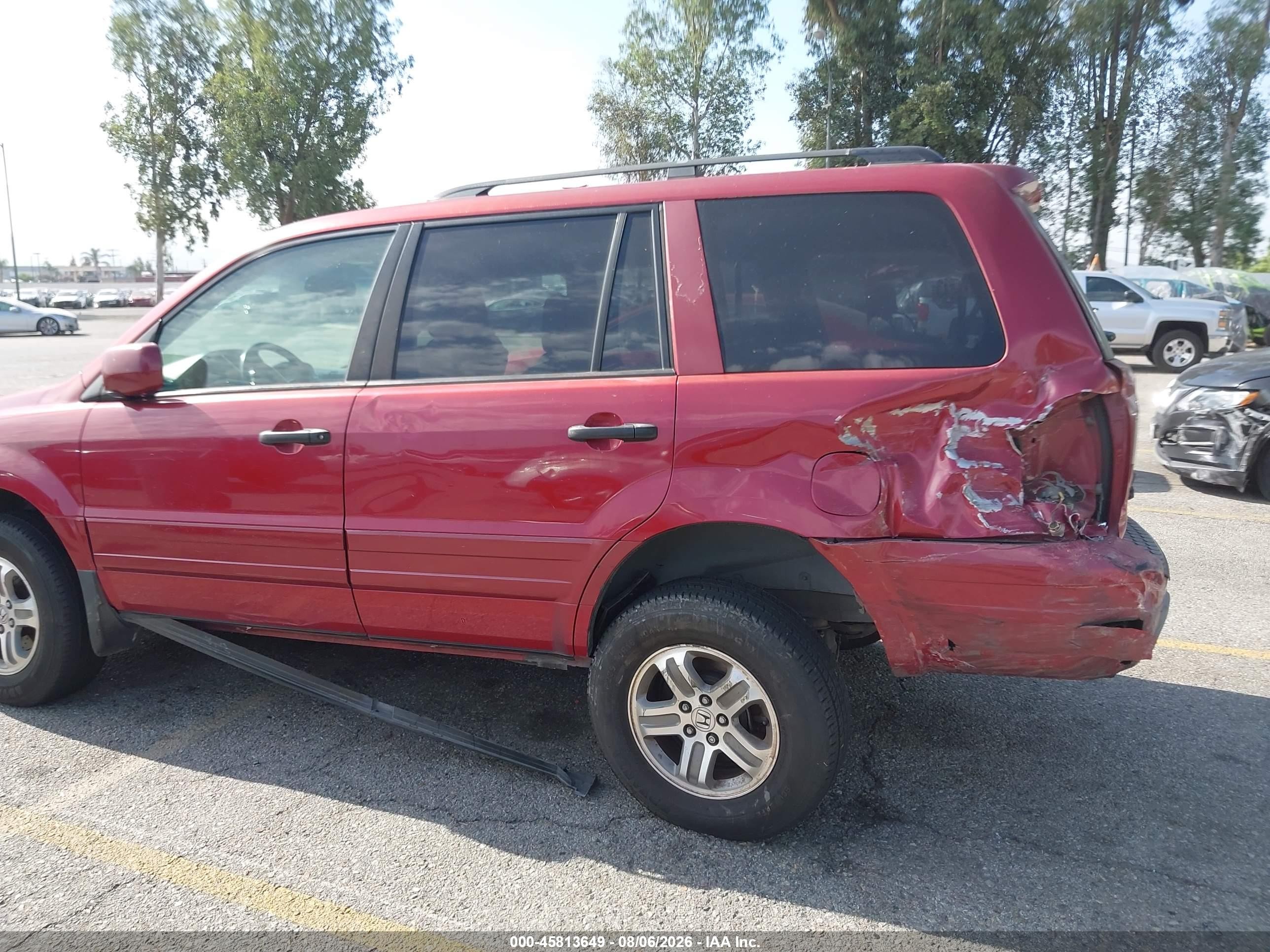 2003 Honda Pilot Ex-l Красный vin: 2HKYF18603H606910