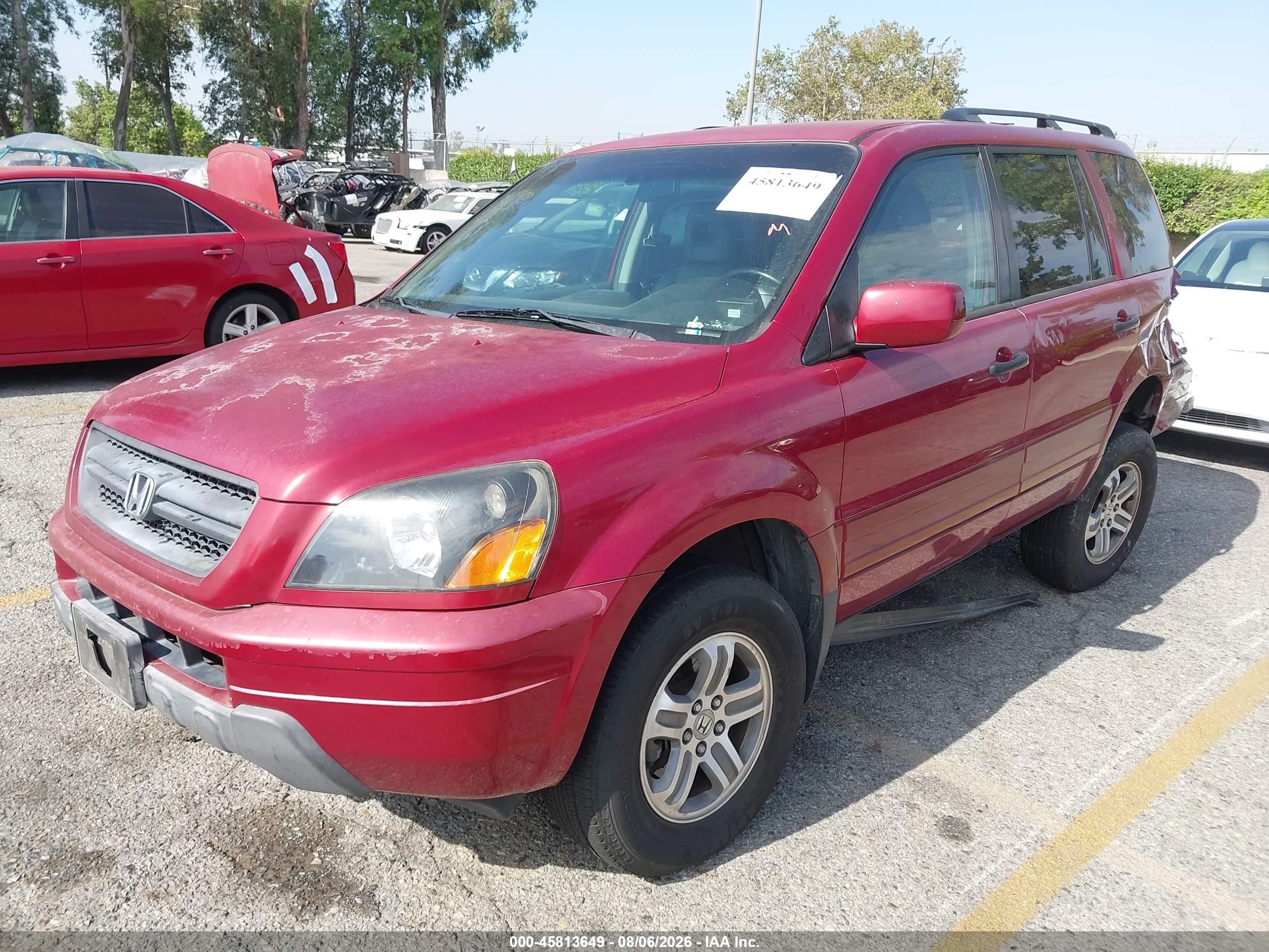 2003 Honda Pilot Ex-l Красный vin: 2HKYF18603H606910