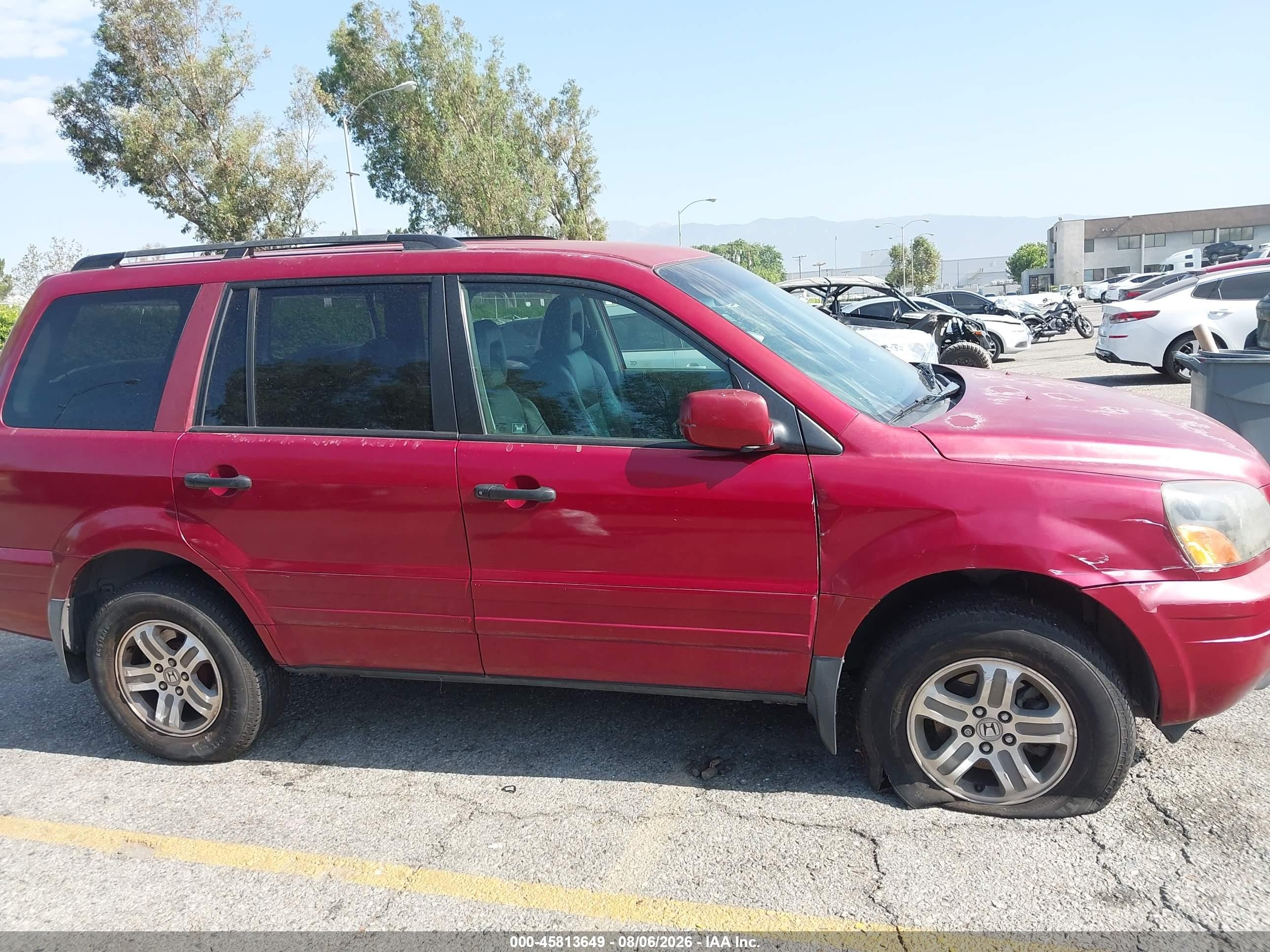 2003 Honda Pilot Ex-l Красный vin: 2HKYF18603H606910