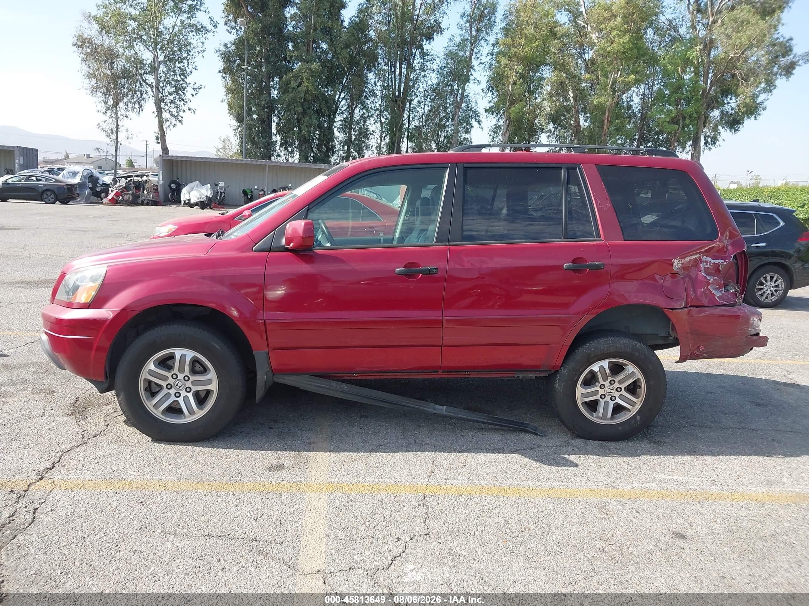 2003 Honda Pilot Ex-l Красный vin: 2HKYF18603H606910