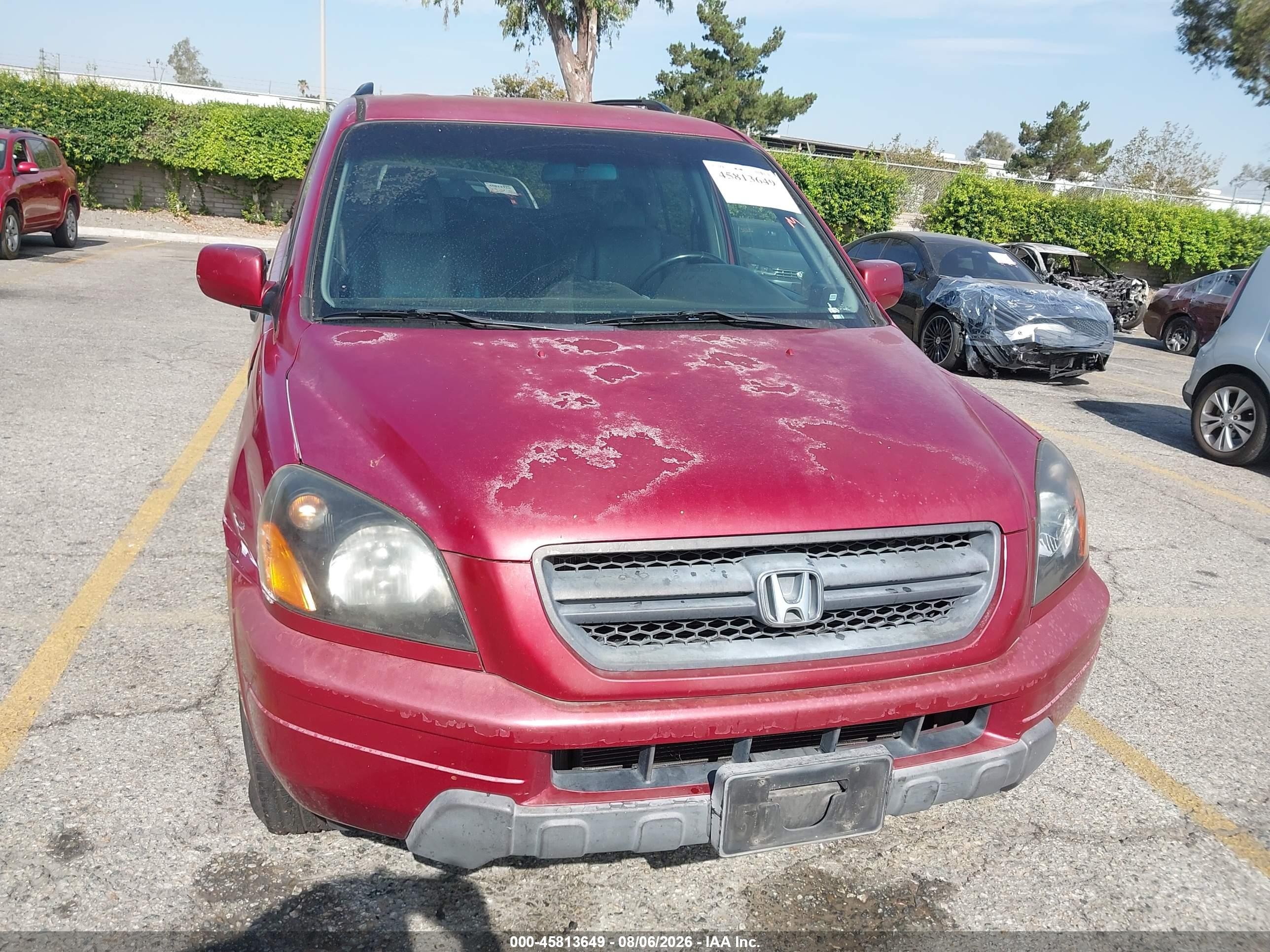 2003 Honda Pilot Ex-l Красный vin: 2HKYF18603H606910