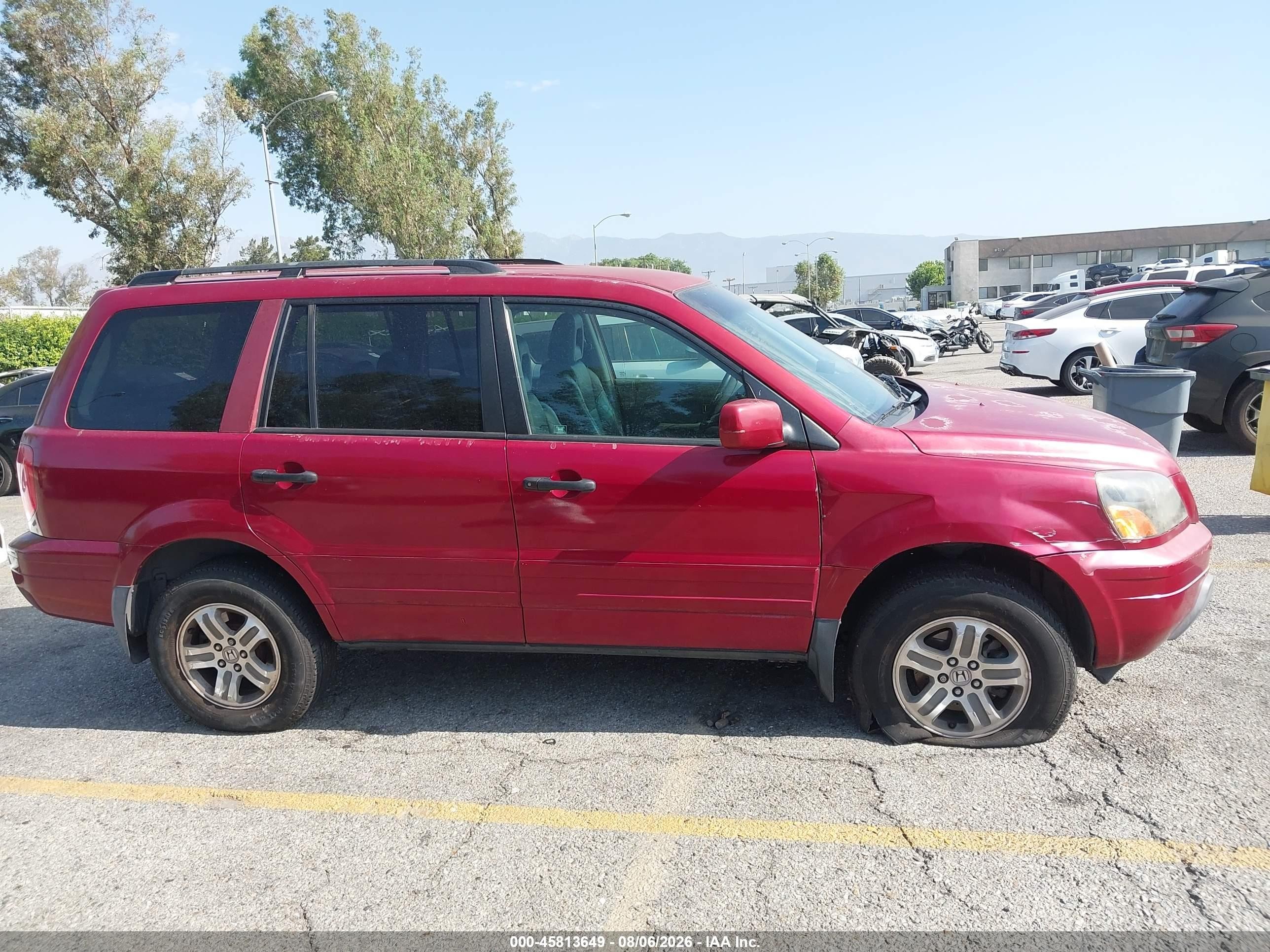 2003 Honda Pilot Ex-l Красный vin: 2HKYF18603H606910