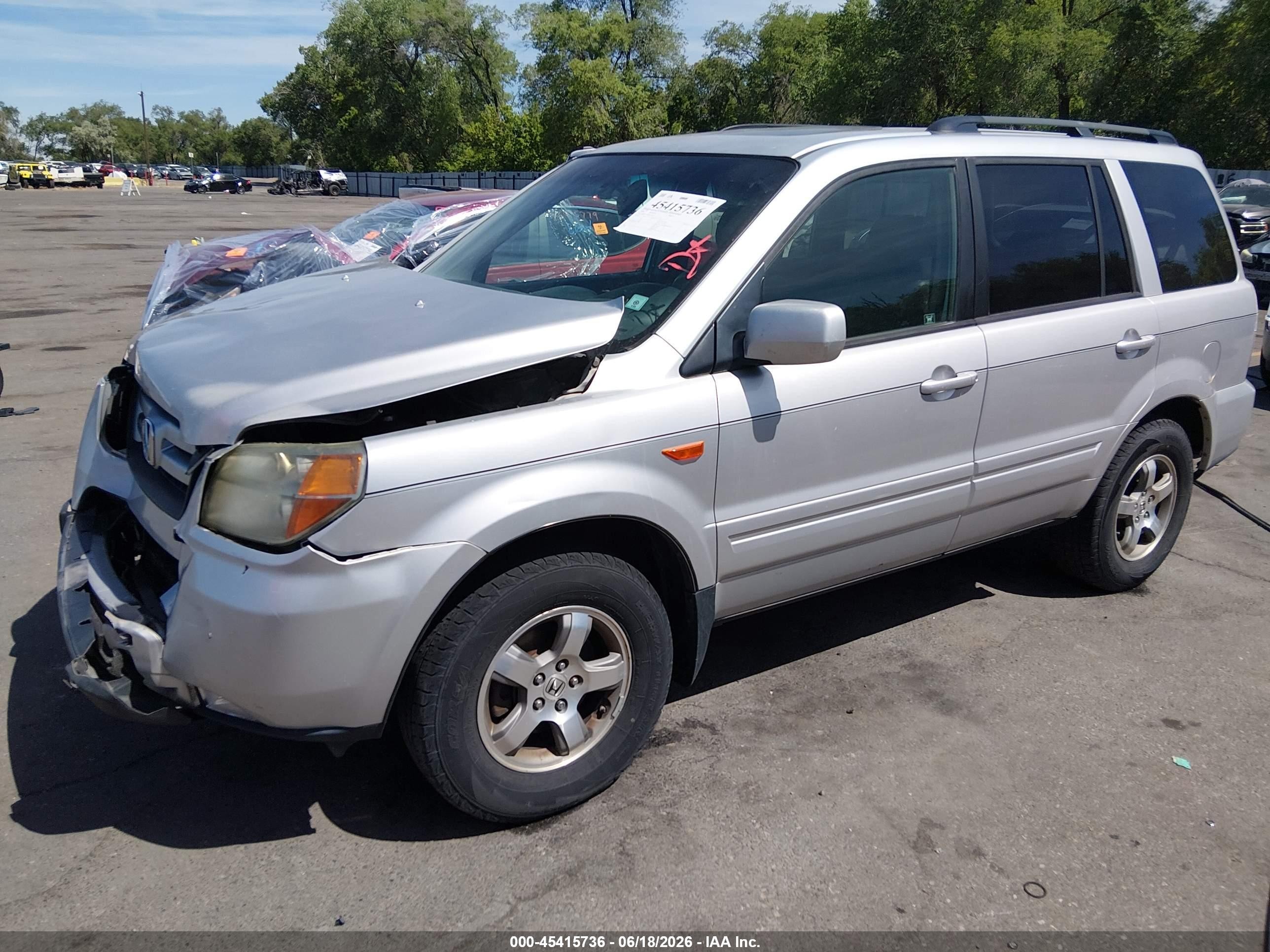2006 Honda Pilot Ex-l Серебряный vin: 2HKYF18606H551623
