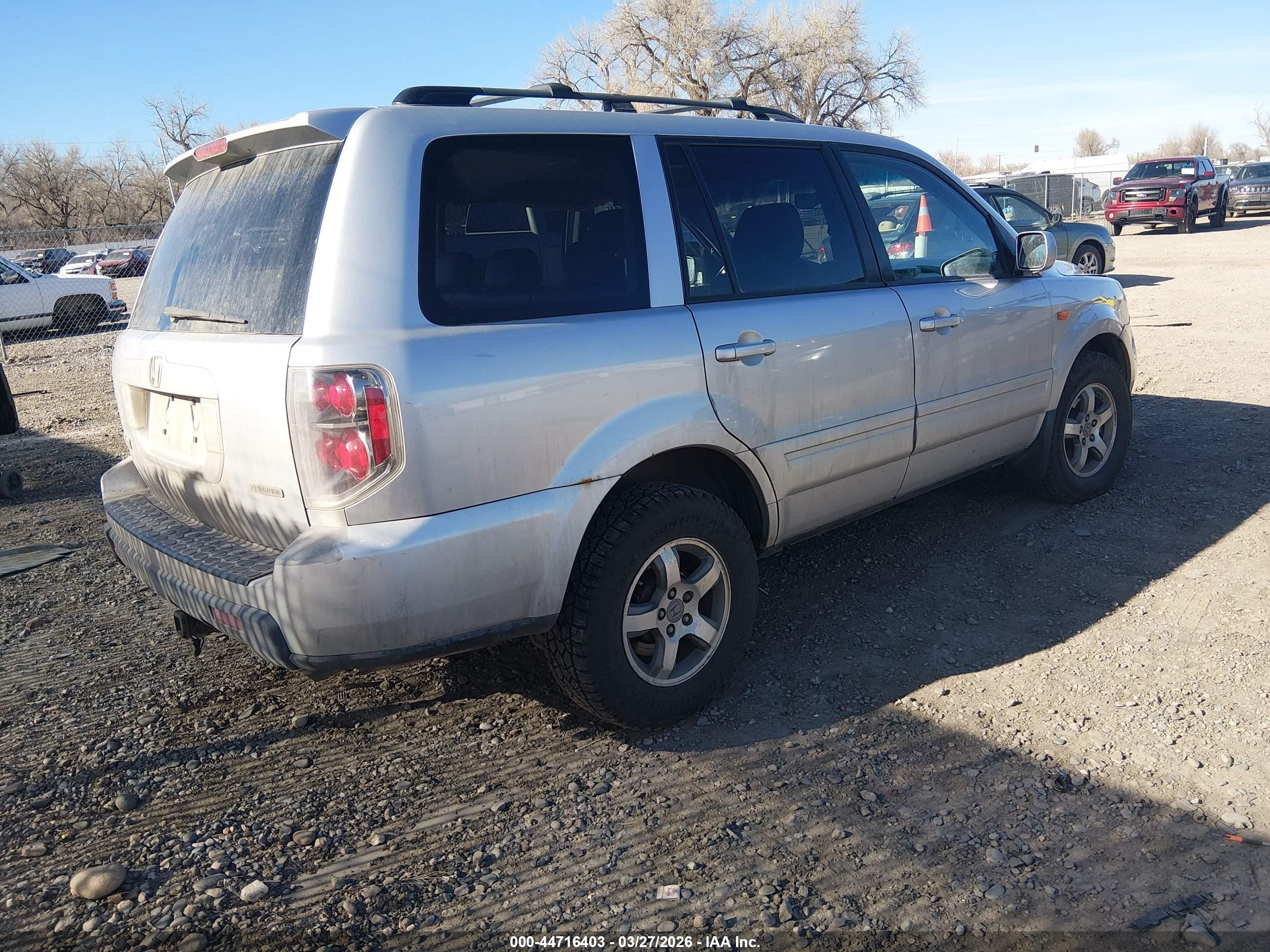 2007 Honda Pilot Ex-l Silver vin: 2HKYF18607H538548