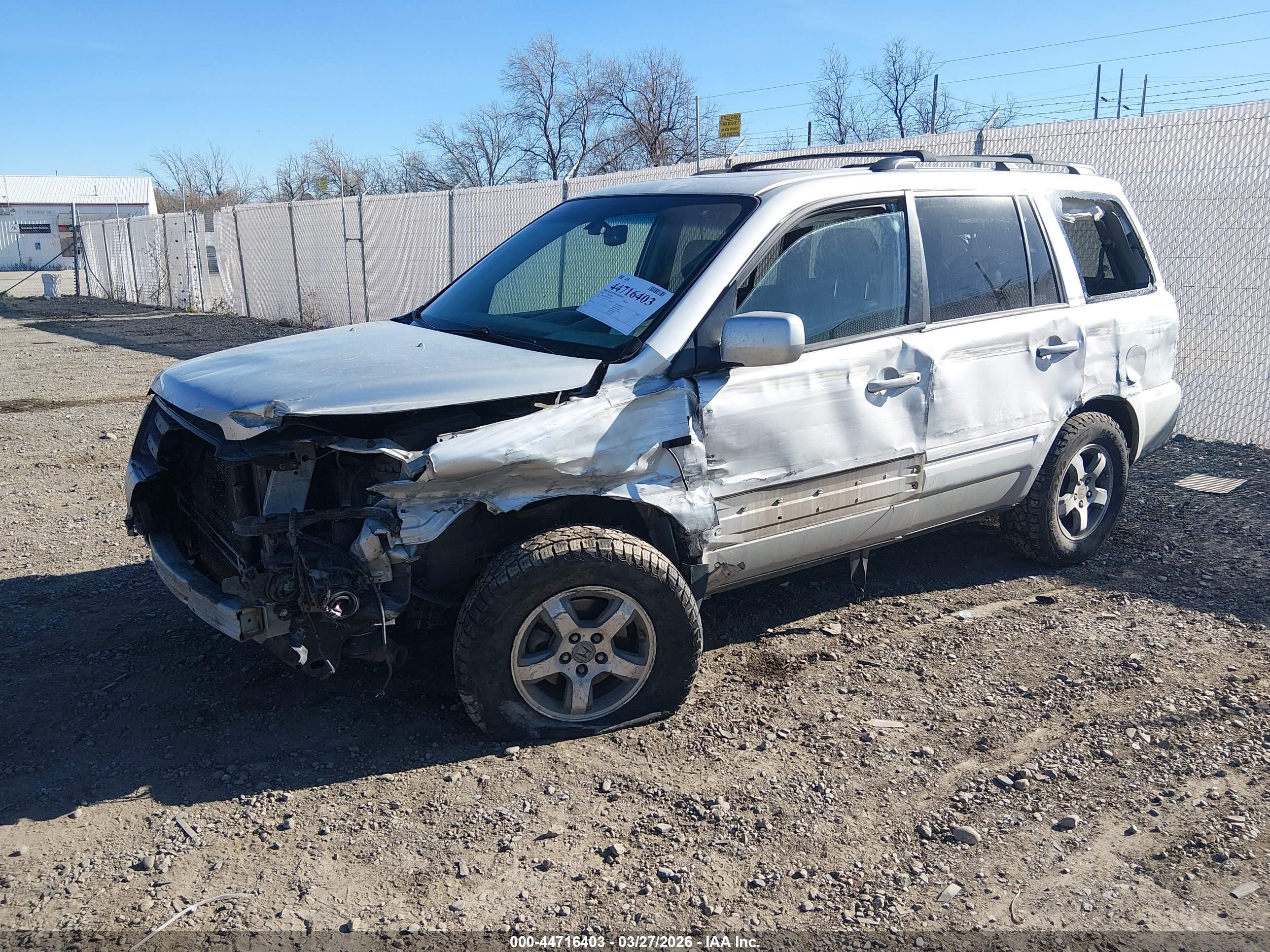 2007 Honda Pilot Ex-l Silver vin: 2HKYF18607H538548