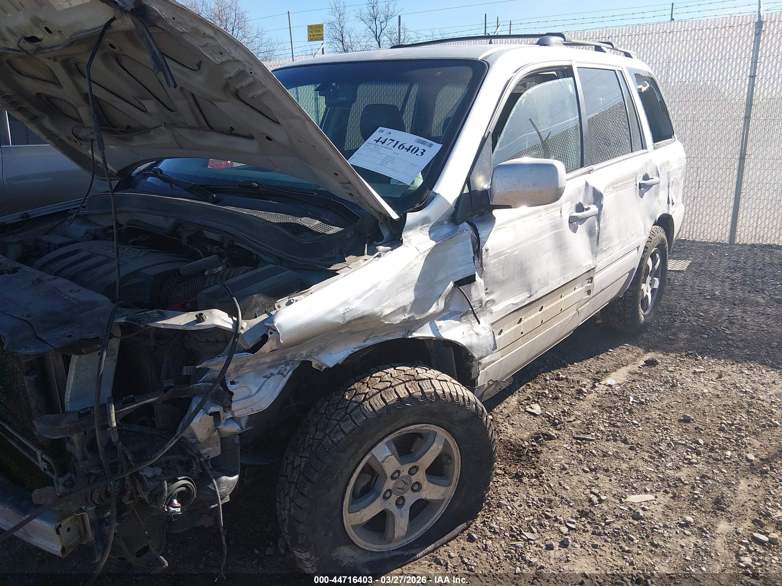 2007 Honda Pilot Ex-l Silver vin: 2HKYF18607H538548