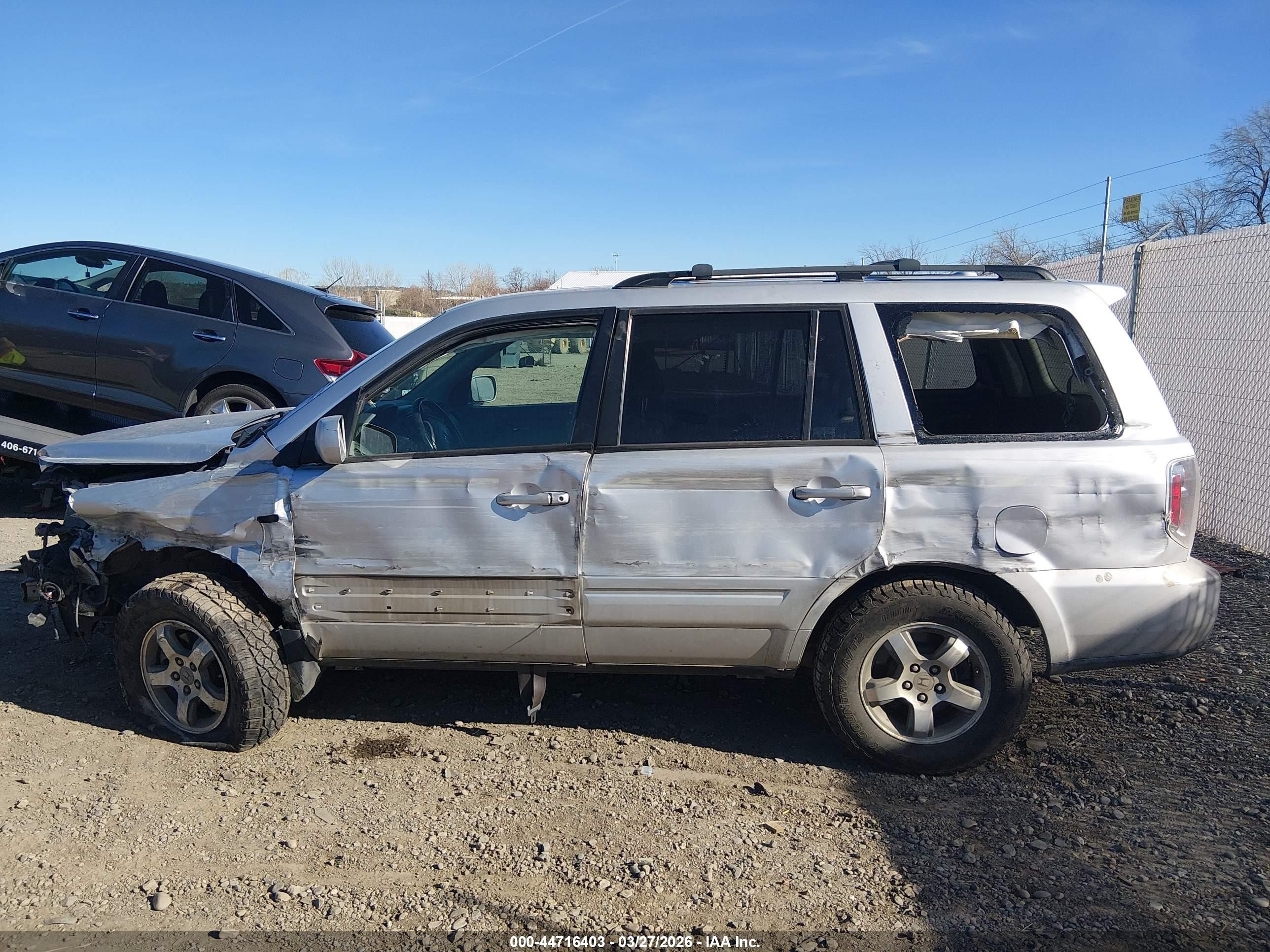 2007 Honda Pilot Ex-l Silver vin: 2HKYF18607H538548