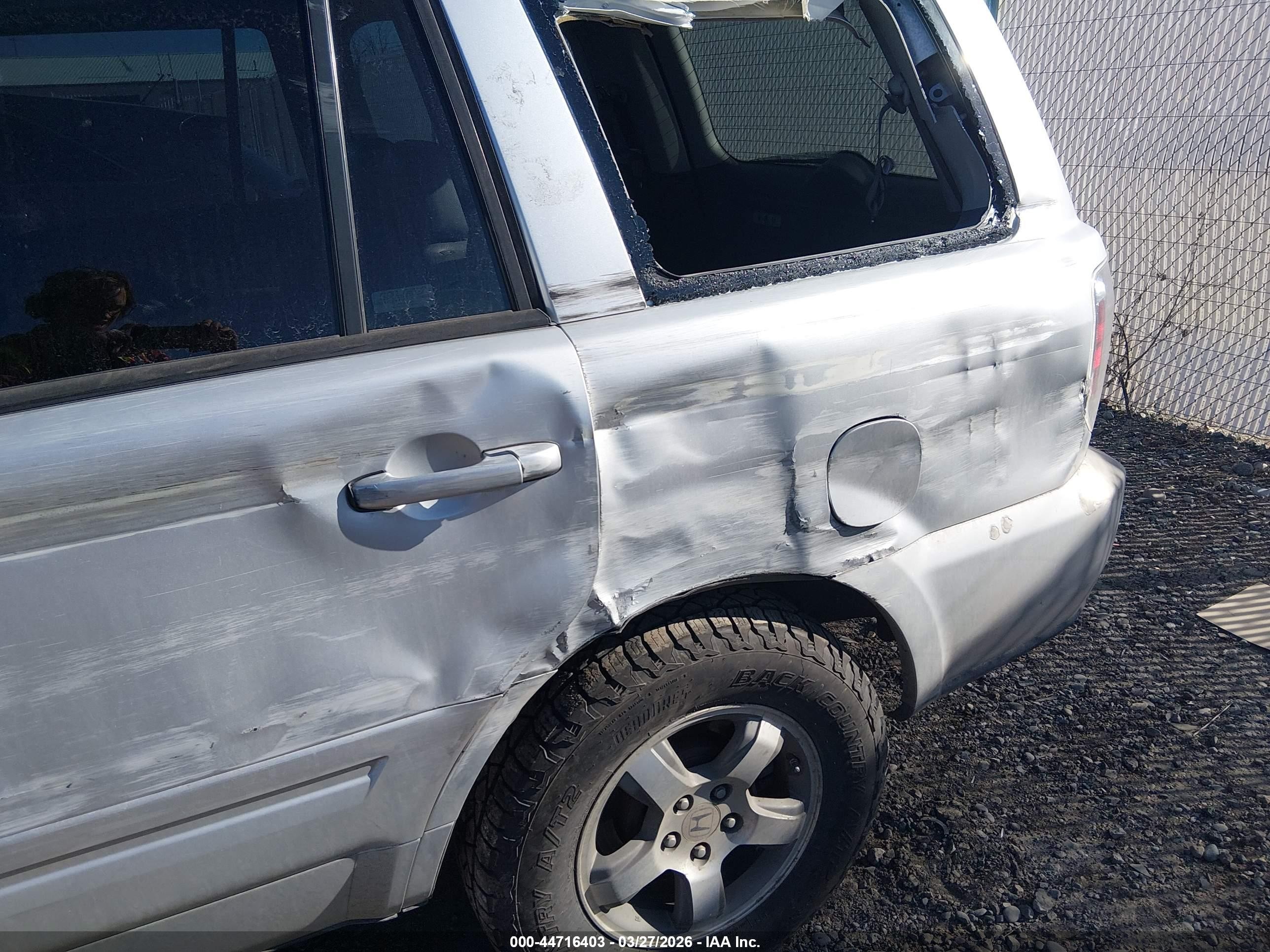 2007 Honda Pilot Ex-l Silver vin: 2HKYF18607H538548