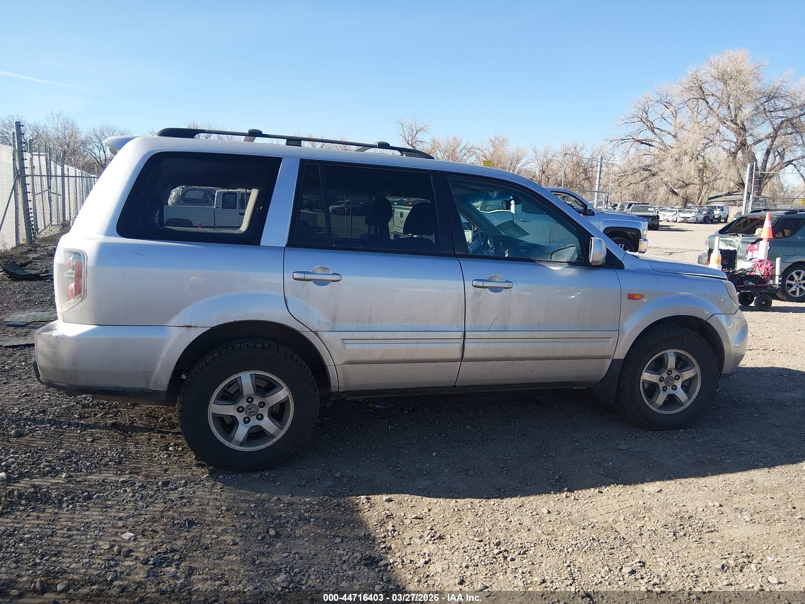 2007 Honda Pilot Ex-l Silver vin: 2HKYF18607H538548