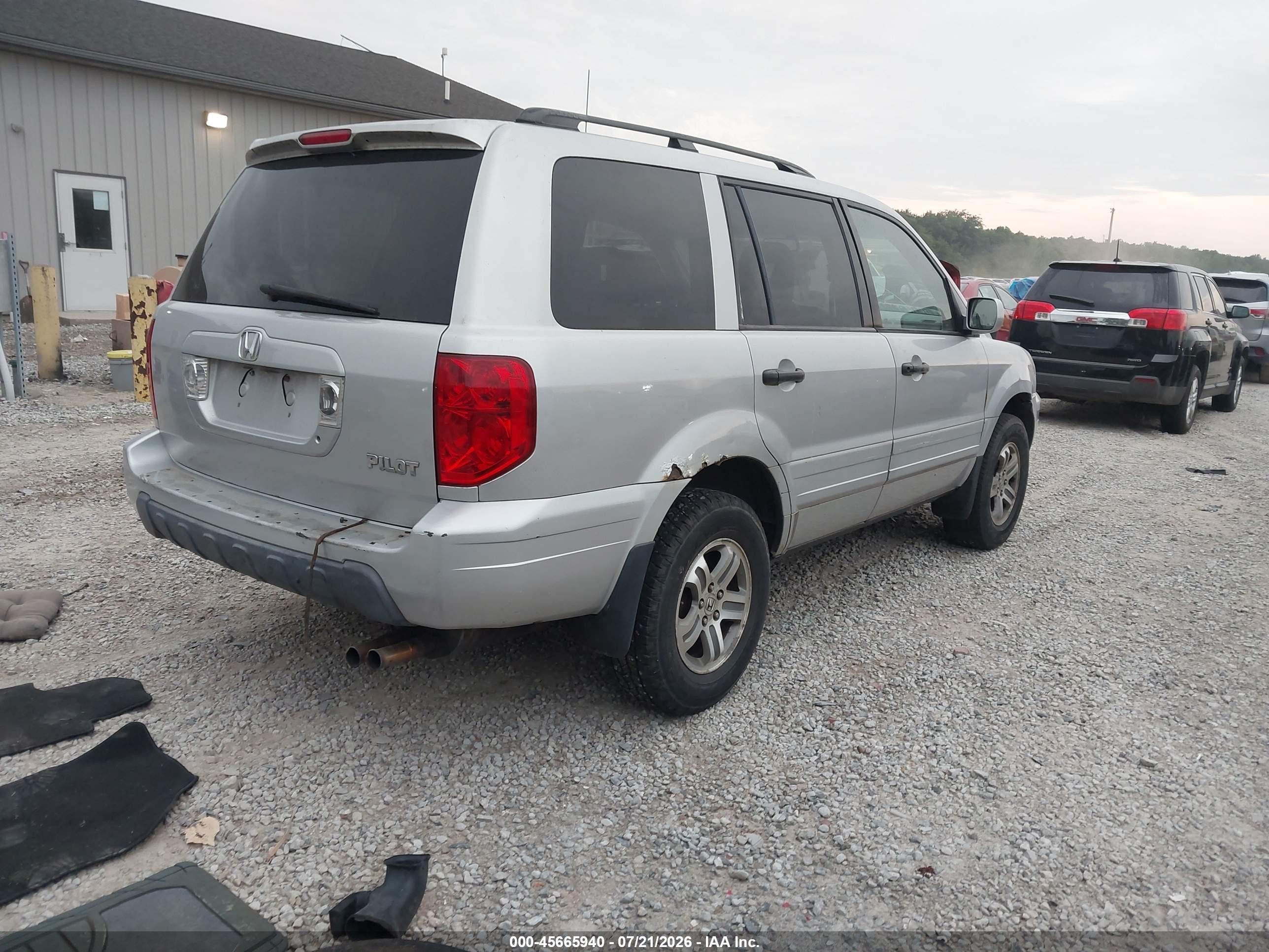 2003 Honda Pilot Ex-l Silver vin: 2HKYF18613H503222