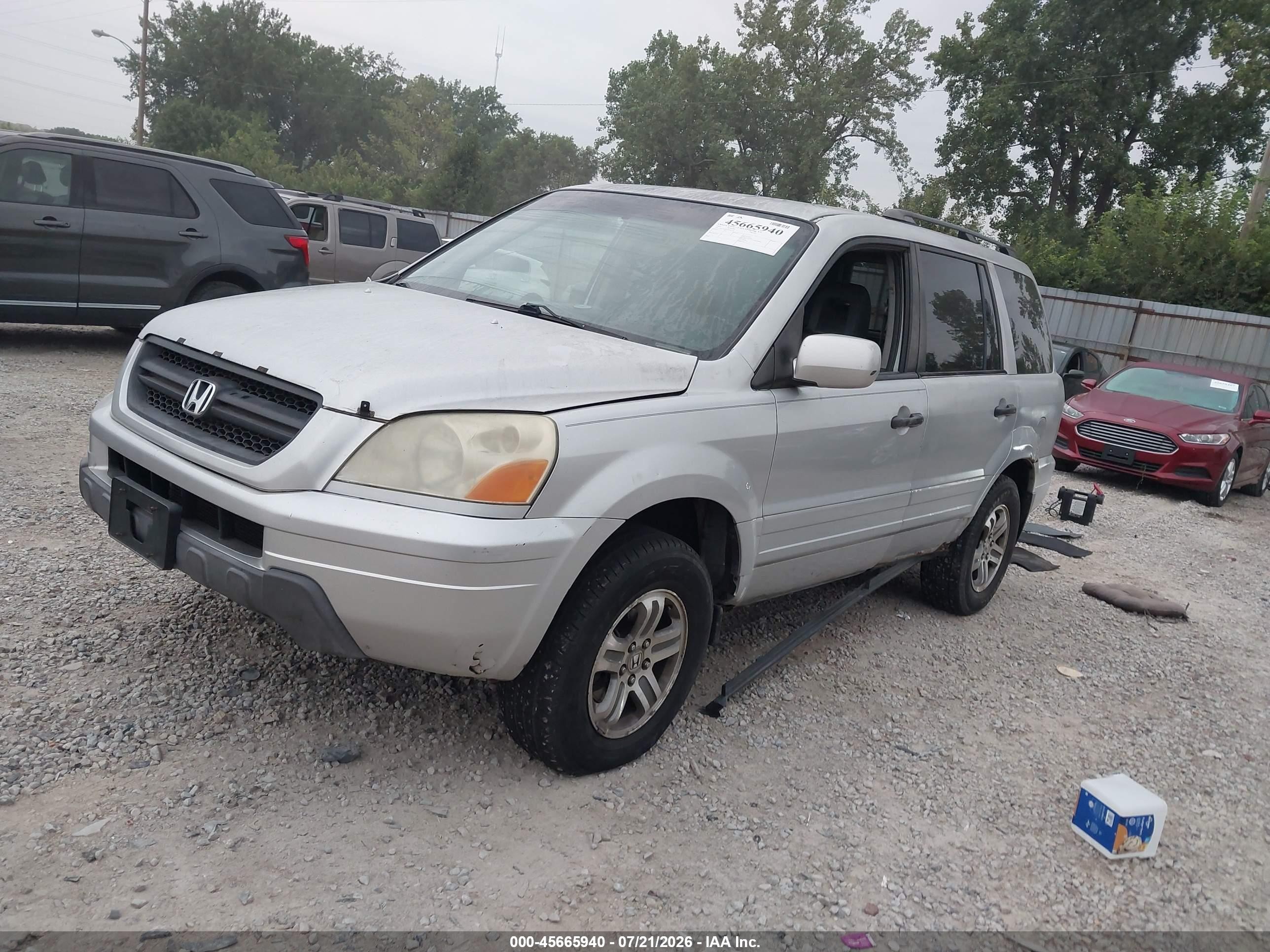 2003 Honda Pilot Ex-l Silver vin: 2HKYF18613H503222