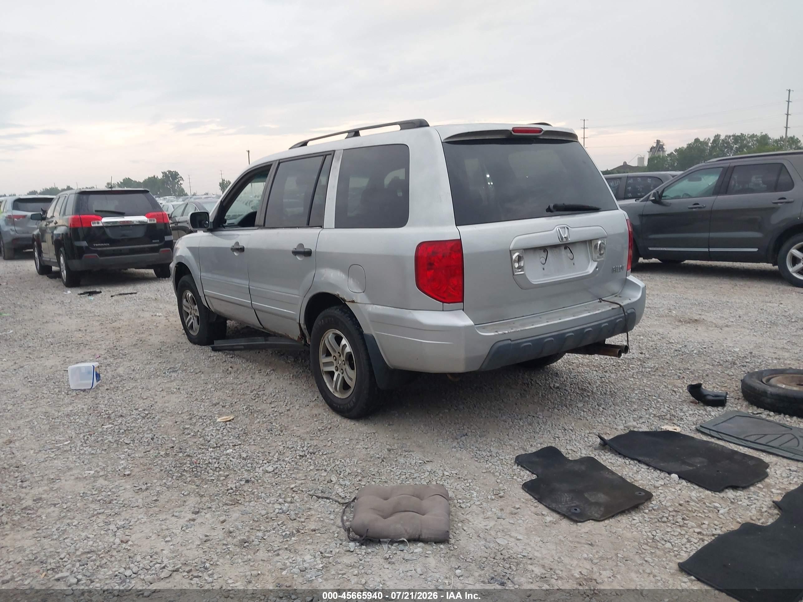 2003 Honda Pilot Ex-l Silver vin: 2HKYF18613H503222