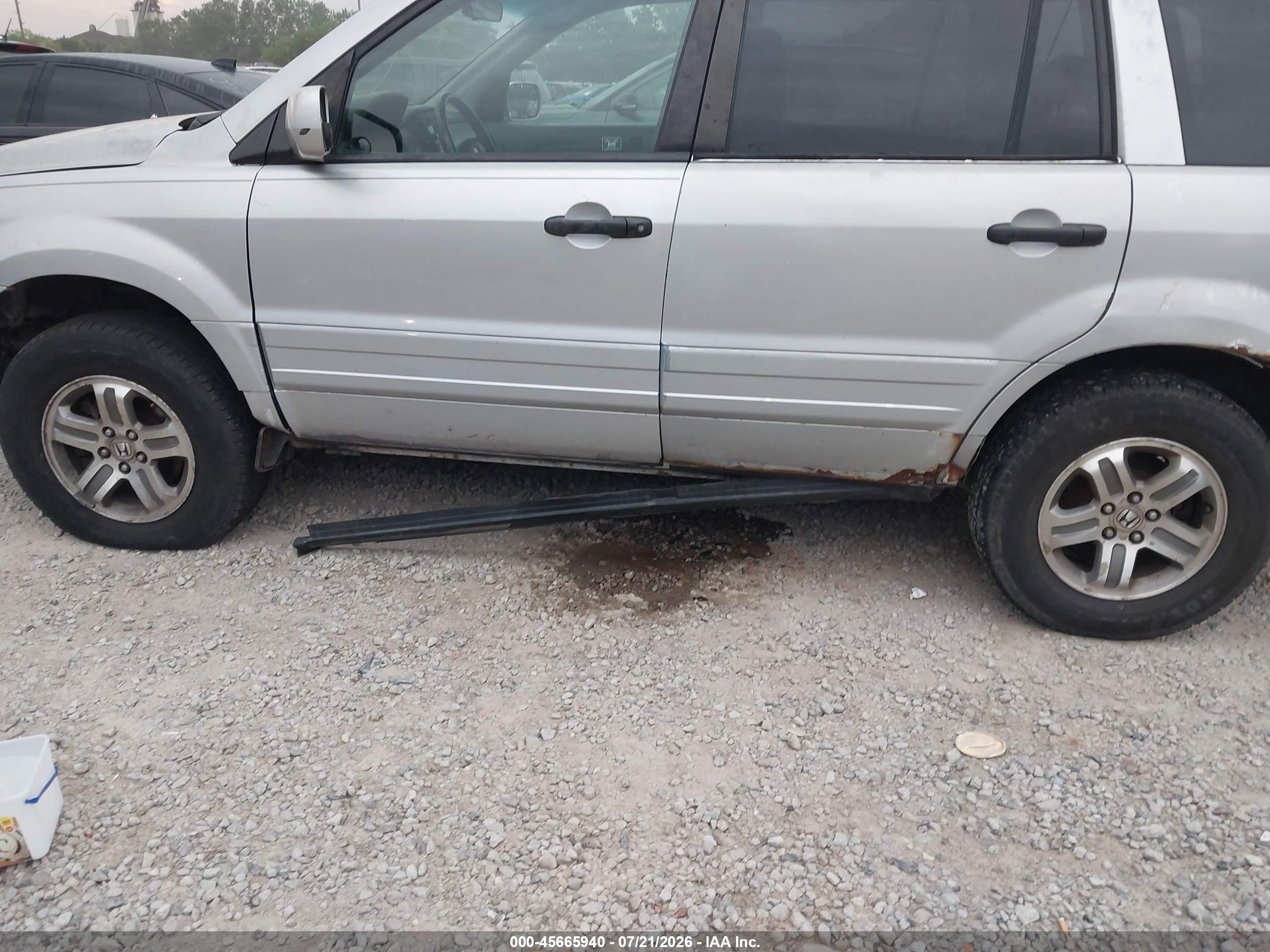 2003 Honda Pilot Ex-l Silver vin: 2HKYF18613H503222
