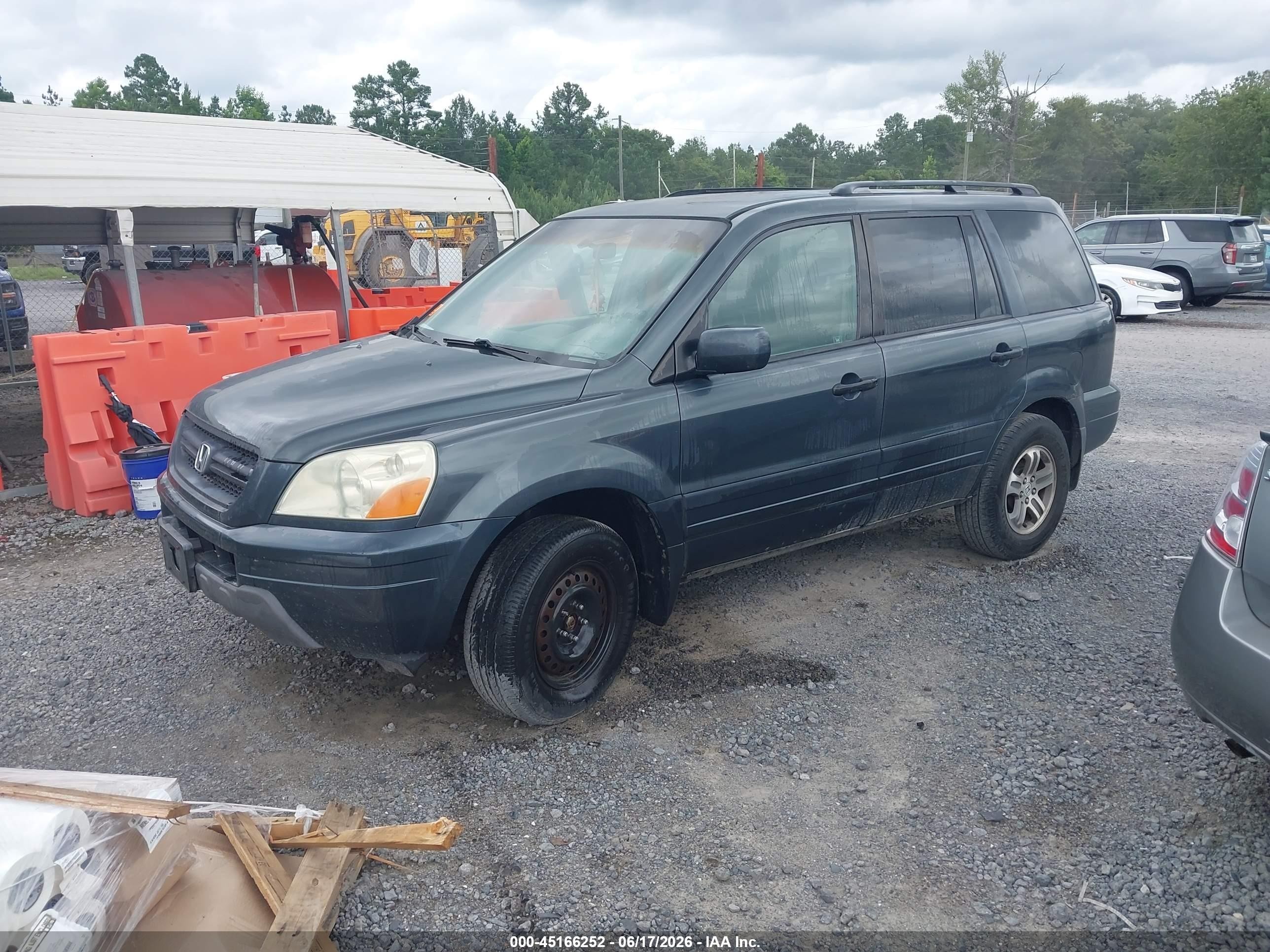 2004 Honda Pilot Ex-l Gray vin: 2HKYF18614H509264