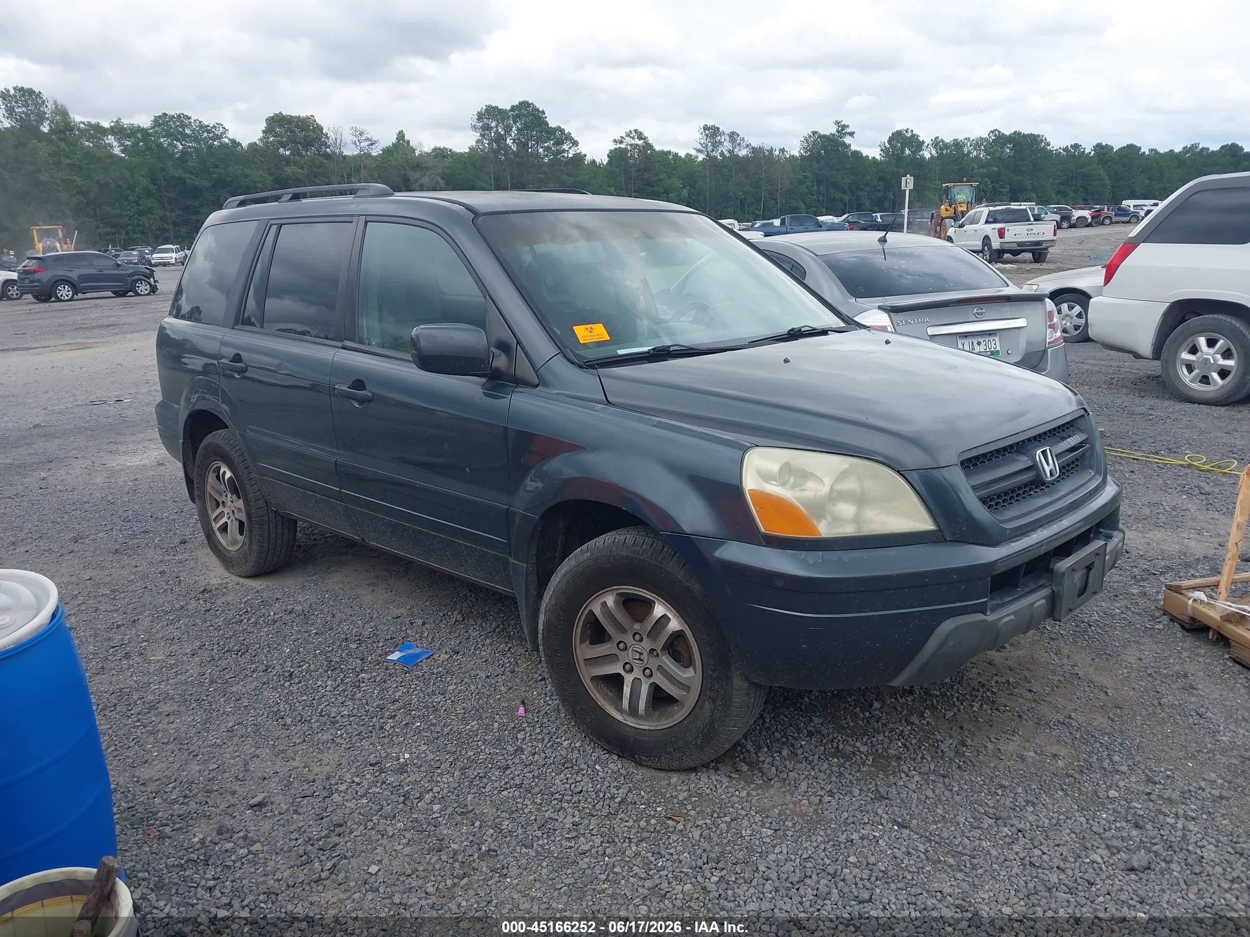 2004 Honda Pilot Ex-l Gray vin: 2HKYF18614H509264