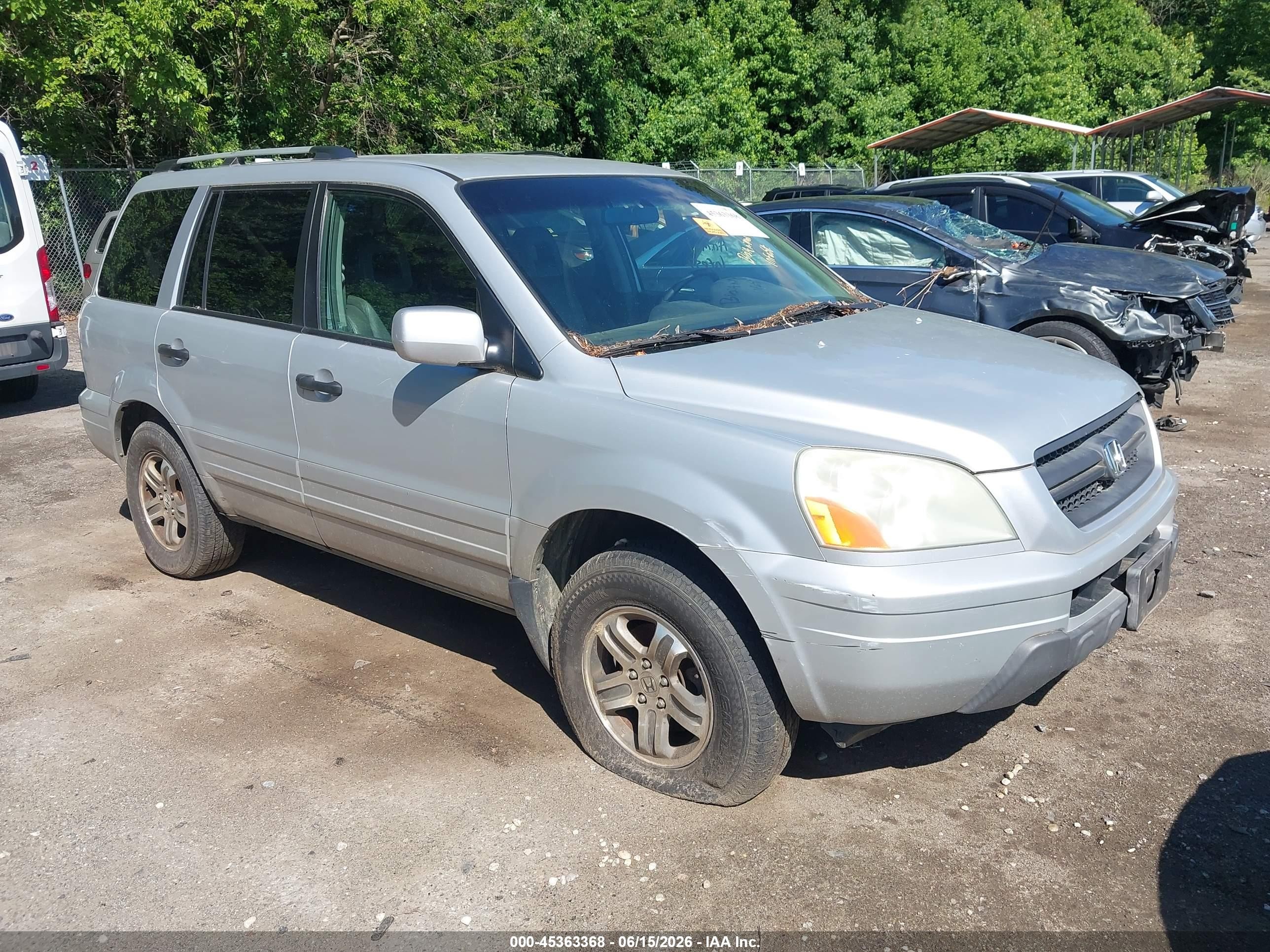 2004 Honda Pilot Ex-l Silver vin: 2HKYF18614H613558